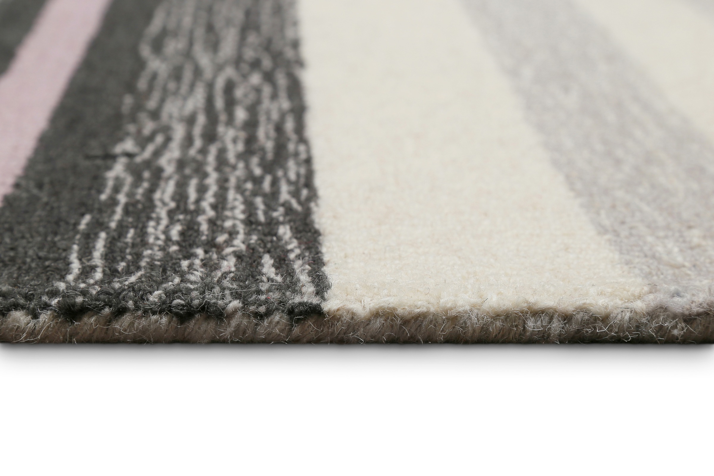 Wecon home Teppich »Sally«, rechteckig, 7 mm Höhe, handgefertigt, gestreift, pflegeleicht, Wolle, Wohnzimmer, Esszimmer