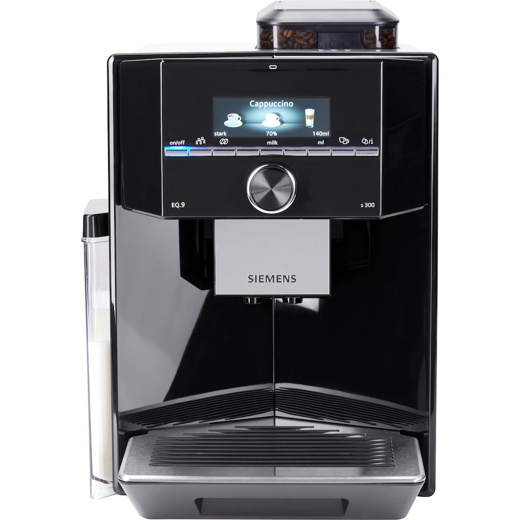 SIEMENS Kaffeevollautomat »EQ.9 s300 TI923509DE, schwarz/Edelstahl«