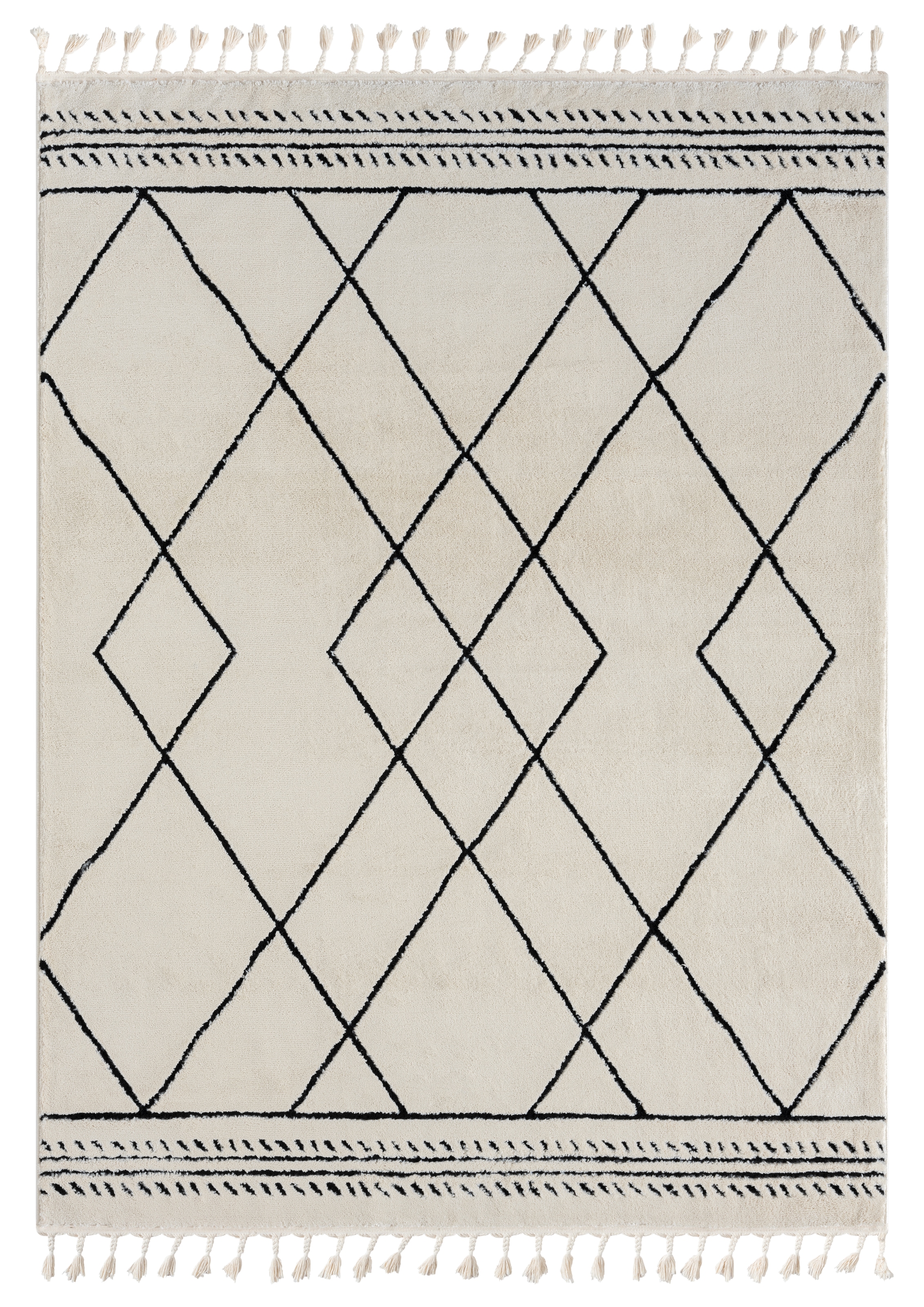 Myflair Möbel & Accessoires Hochflor-Teppich »Moroccan Design Lagerräumung«, rechteckig, 24 mm Höhe, modern, marokkanisches Design, Rauten Muster, weich durch Hochflor