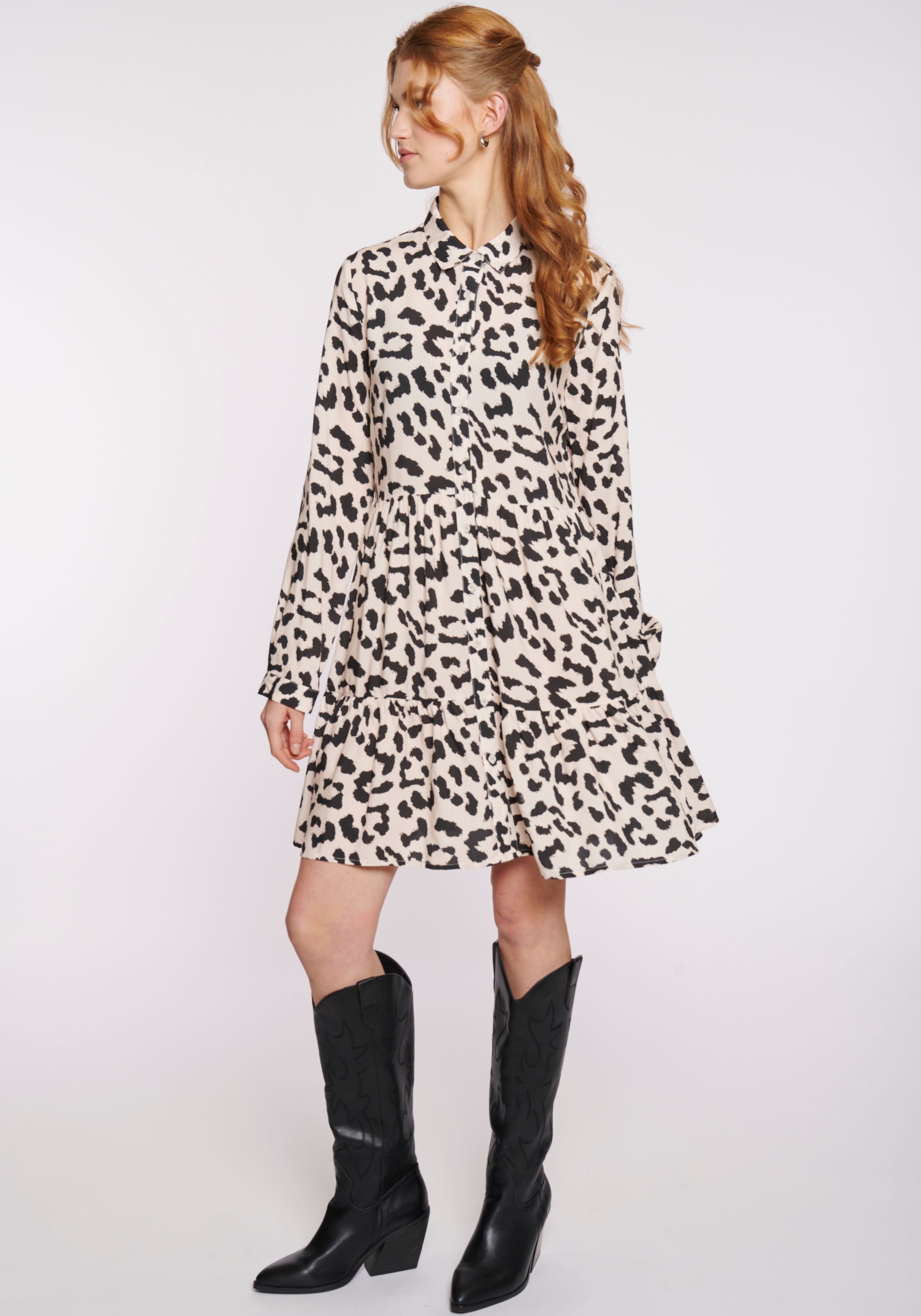 HAILY’S Tunikakleid »SH V DR La44rissa« Sommerkleid, mit Volant am Rockteil 7329 offwhite leo M - N-Gr N-Gr M Kurzes Blusenkleid von HaILY’S in...