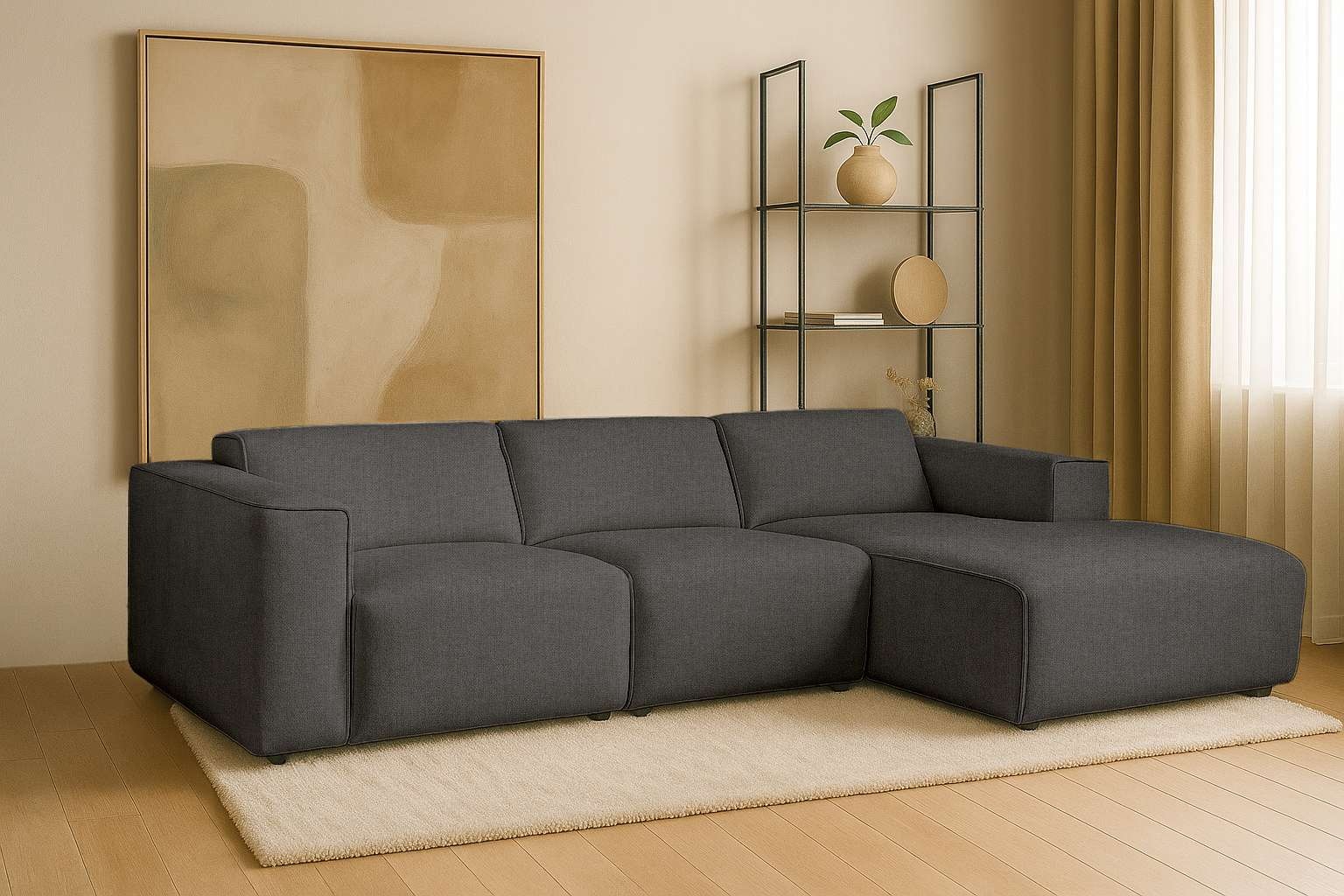 Home affaire Ecksofa »Noord mit Kedernaht, Breite 281 cm, L-Form« Cord, Str günstig online kaufen