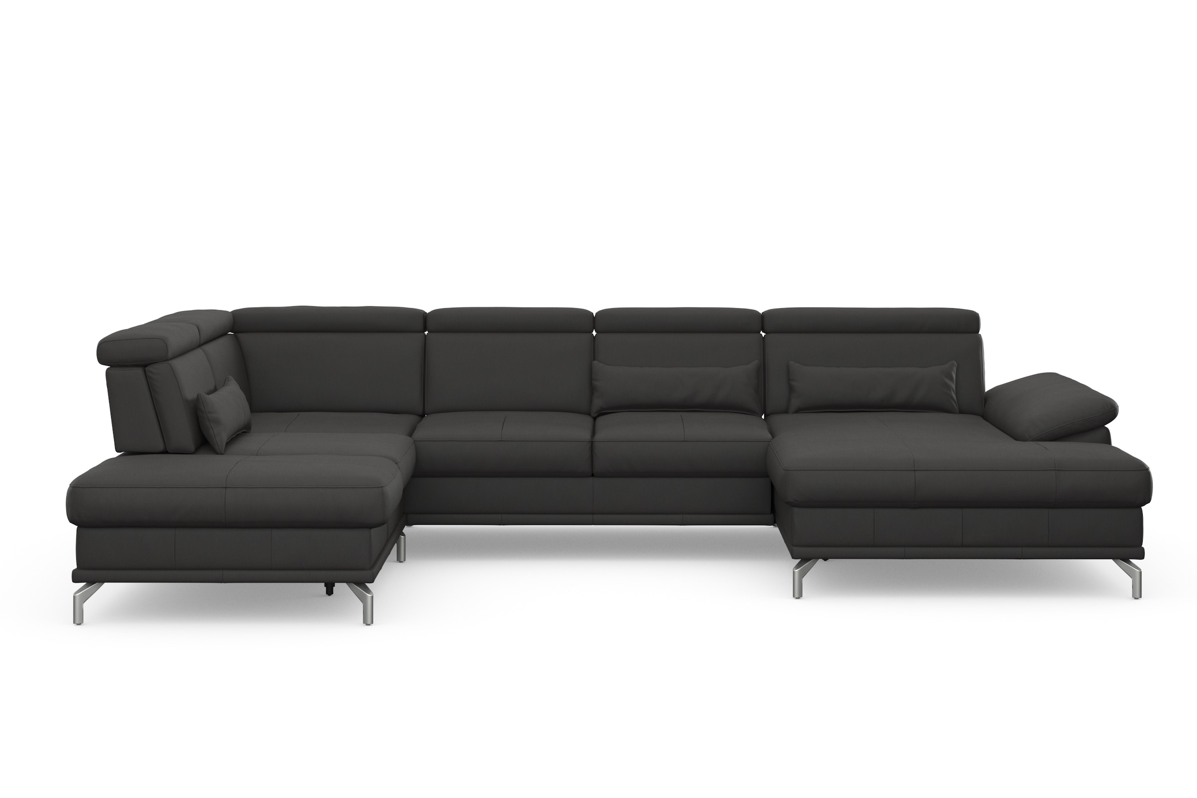 sit&more Wohnlandschaft »Cabrio U-Form, mit Sitztiefenverstellung, Arm- und Kopfteilverstellung«, 3 Nierenkissen, Federkern, optional Bettfunktion und Stauraum