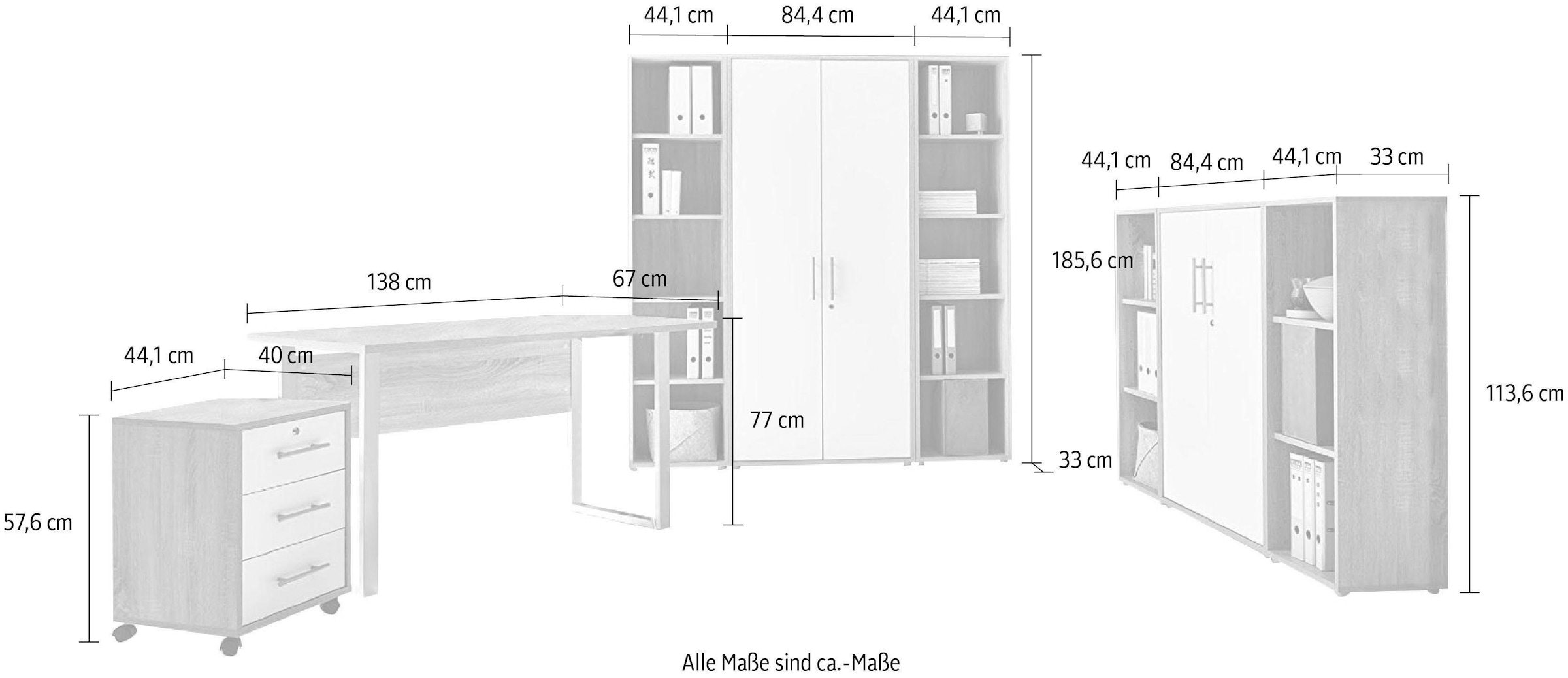 BMG Möbel Büro-Set »Tabor Mini Kombi 5«