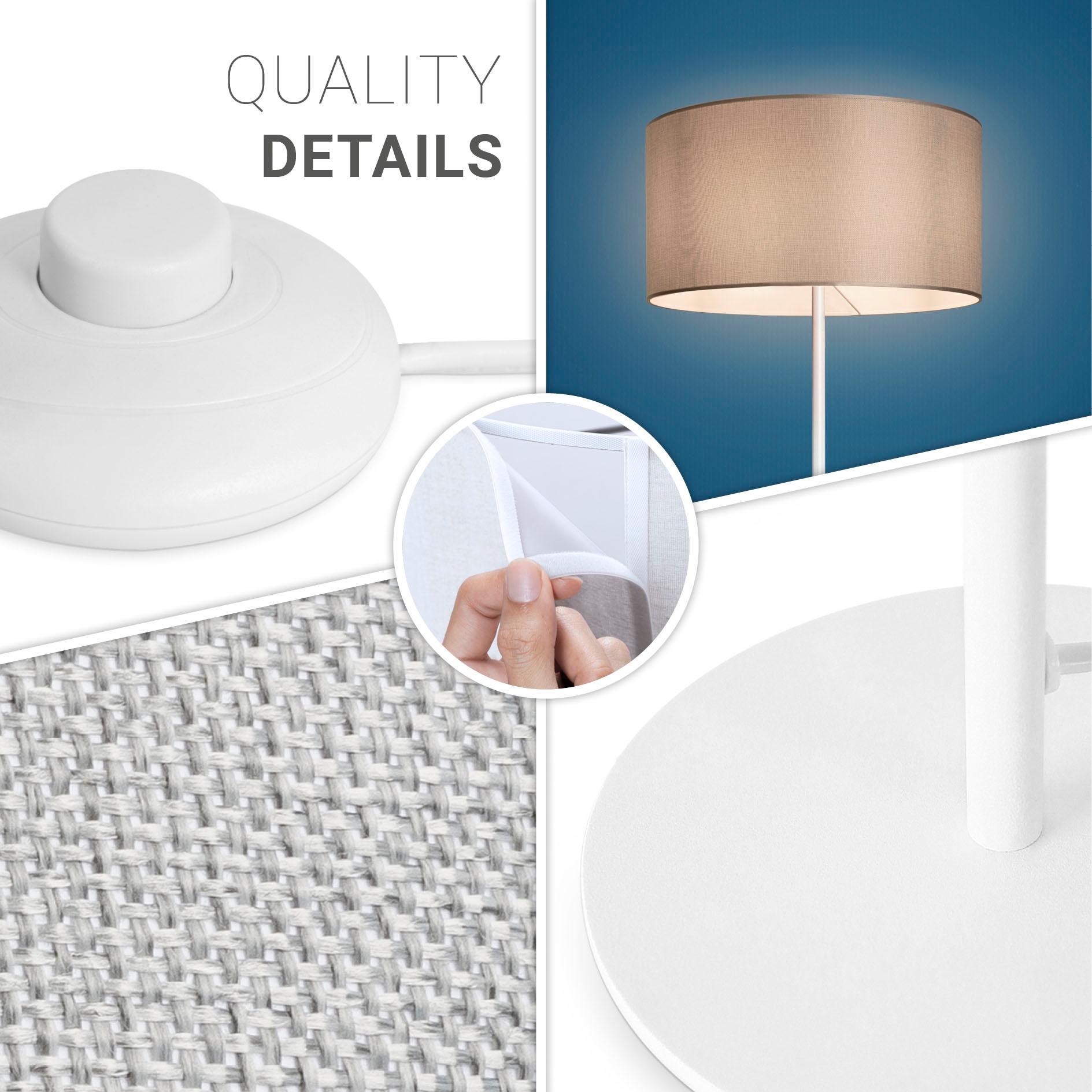 Paco Home Stehlampe »LUCA CANVAS UNI COLOR«, Leuchtmittel E27 | ohne Leuchtmittel, Lampenschirm Stoff Wohnzimmer Leselampe Büro E27 Stehlampe Skandi