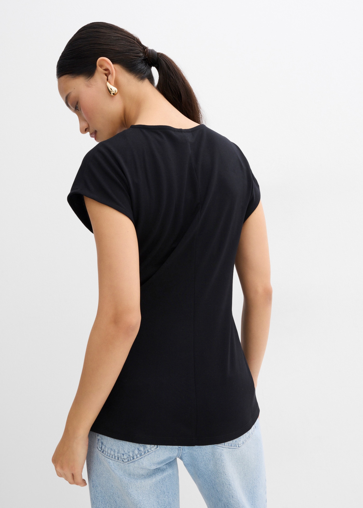 bonprix Shirttop ärmelloses Design, mit V-Ausschnitt, Slim Fit Passform