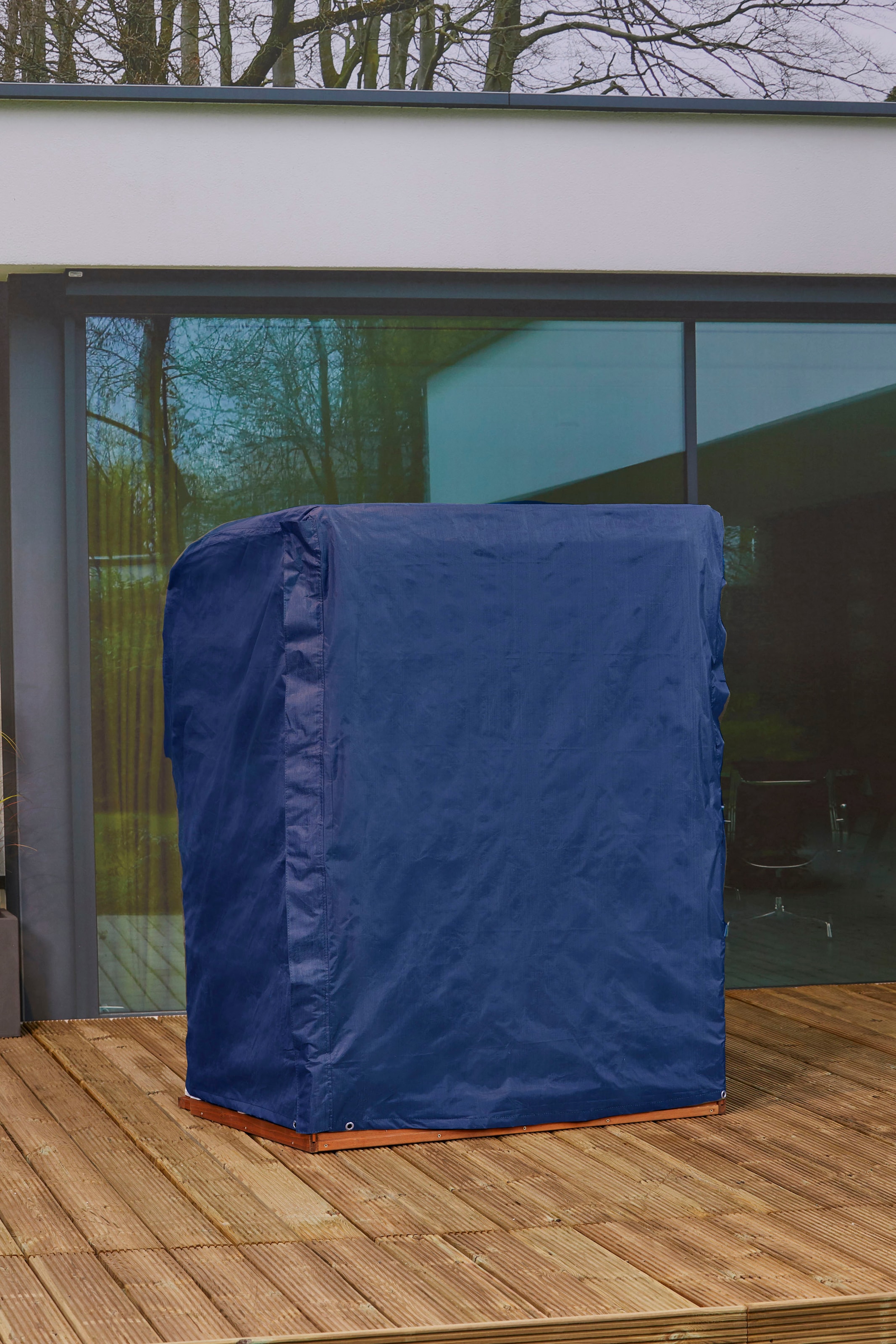 winza outdoor covers Strandkorb-Schutzhülle »Premium«, BxTxH: 105x105x160/135 cm, UV beständig, 100 % recycelbar, blau
