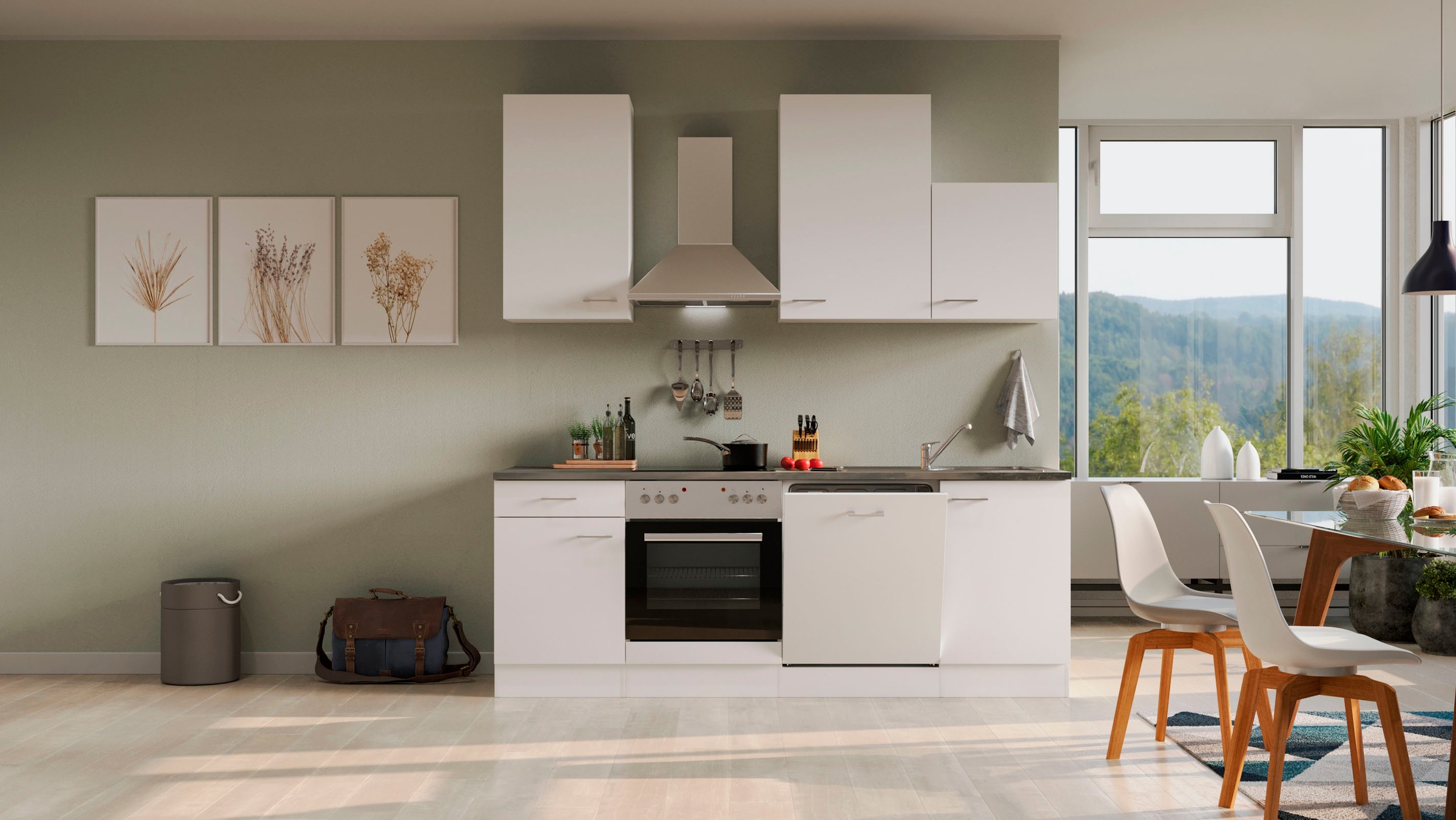 Flex-Well Küchenzeile »Lucca« wahlweise mit E-Geräten, Gesamtbreite 220 cm günstig online kaufen