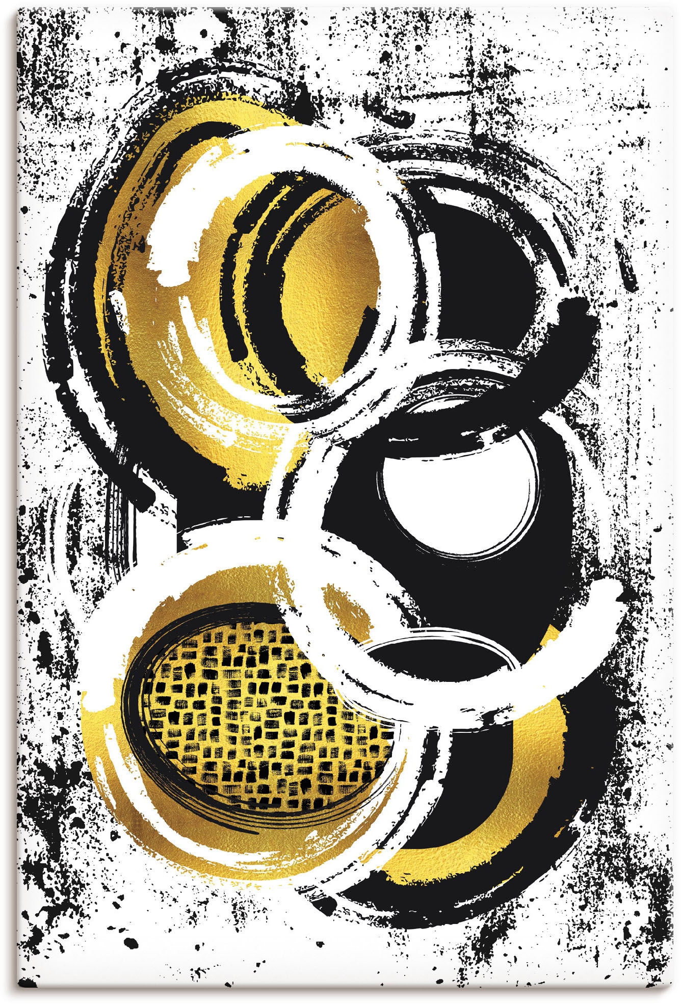 Artland Wandbild »Abstrakte Malerei Nr. 2 gold«, Muster, (1 St.), als Leinwandbild, Poster, Wandaufkleber in verschied. Größen