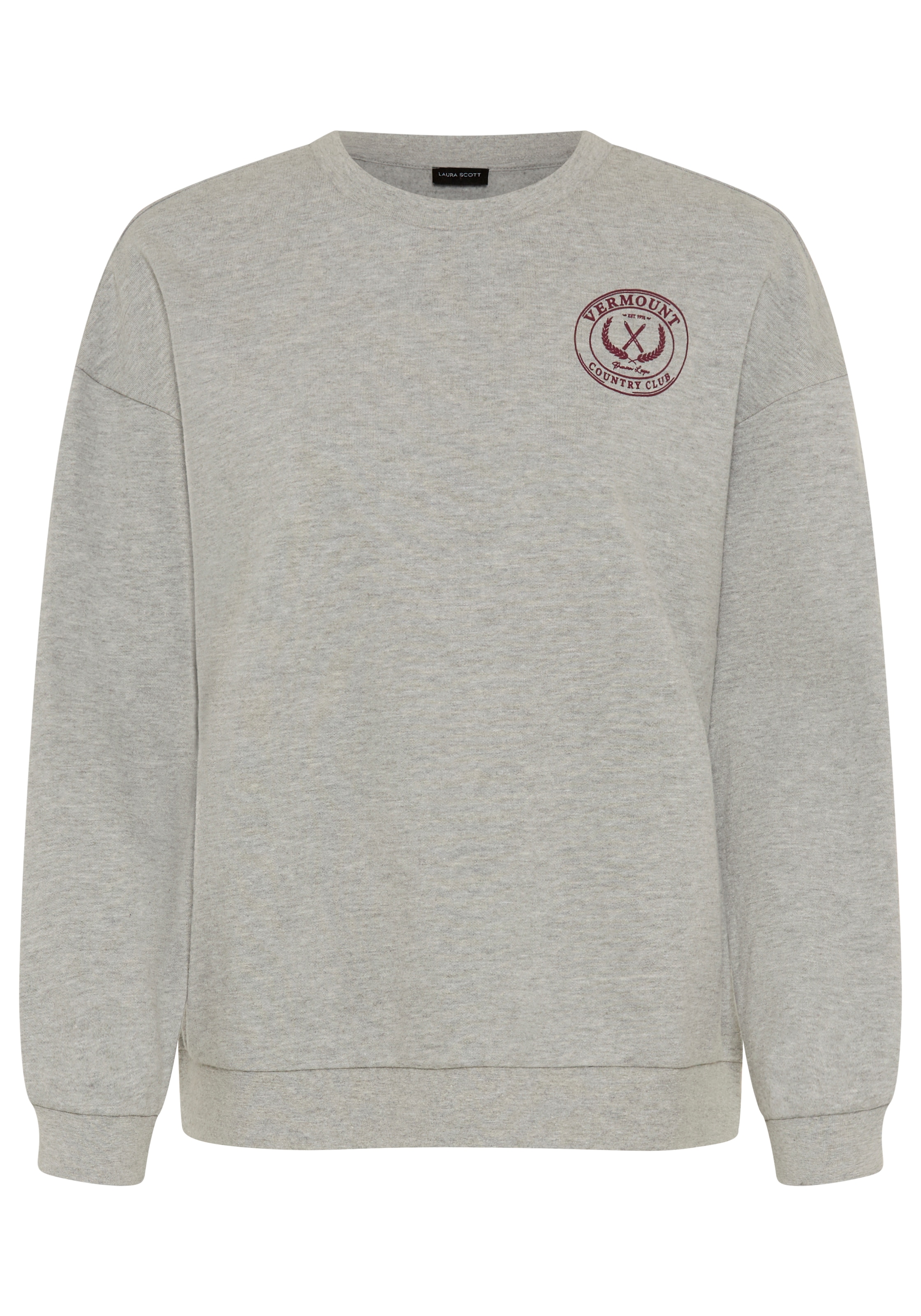 Laura Scott Sweater , in klassischer Basicform mit Heritage Druck

