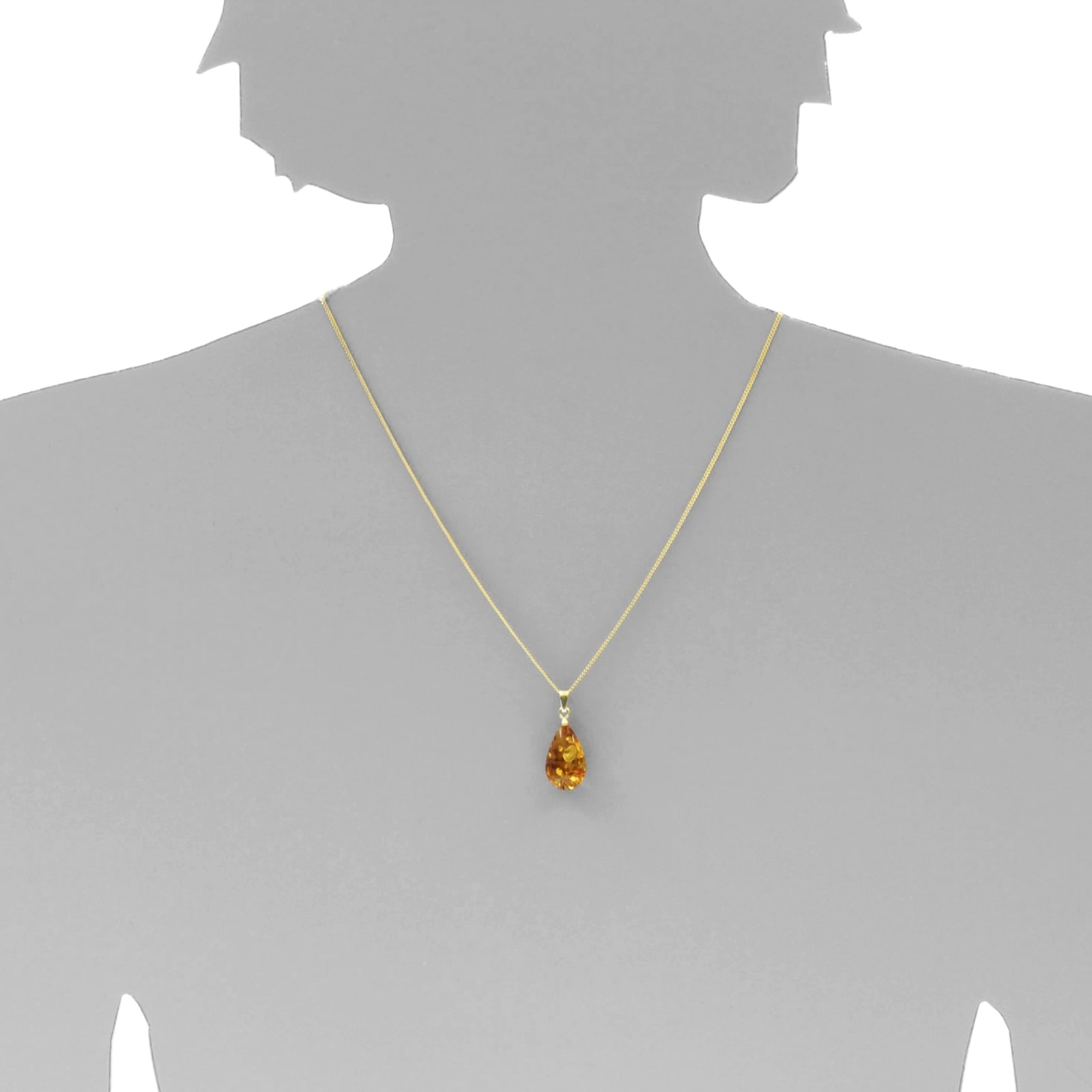 OSTSEE-SCHMUCK Kettenanhänger »Ostsee-Schmuck Anhänger Tropfen ca. 17 mm lang - Gold 585/000«, (1 tlg.)