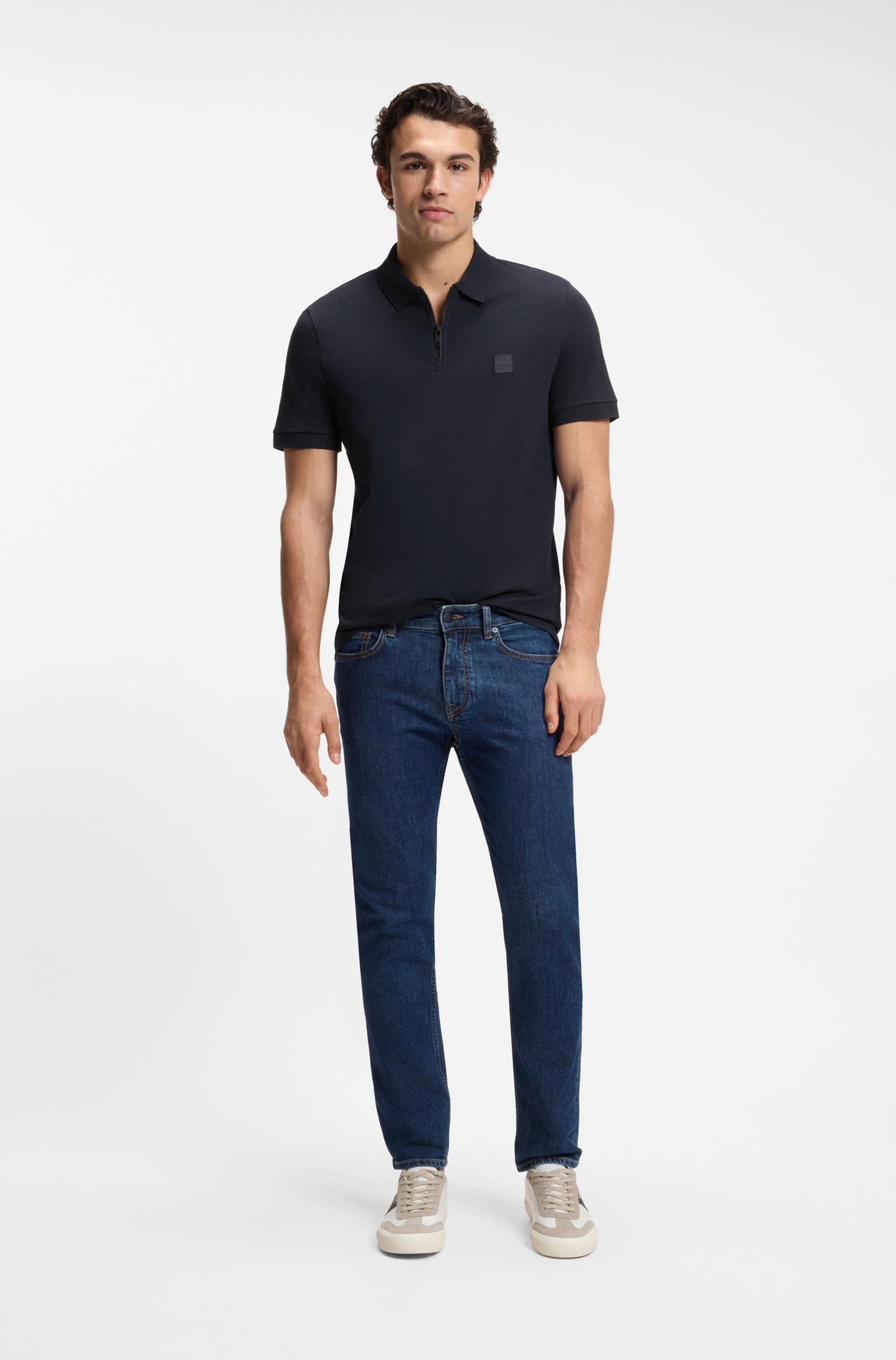 BOSS ORANGE Poloshirt »Passerzip Regular Fit Zipper« Zip Classic Stretch Pique Polo, pflegeleicht