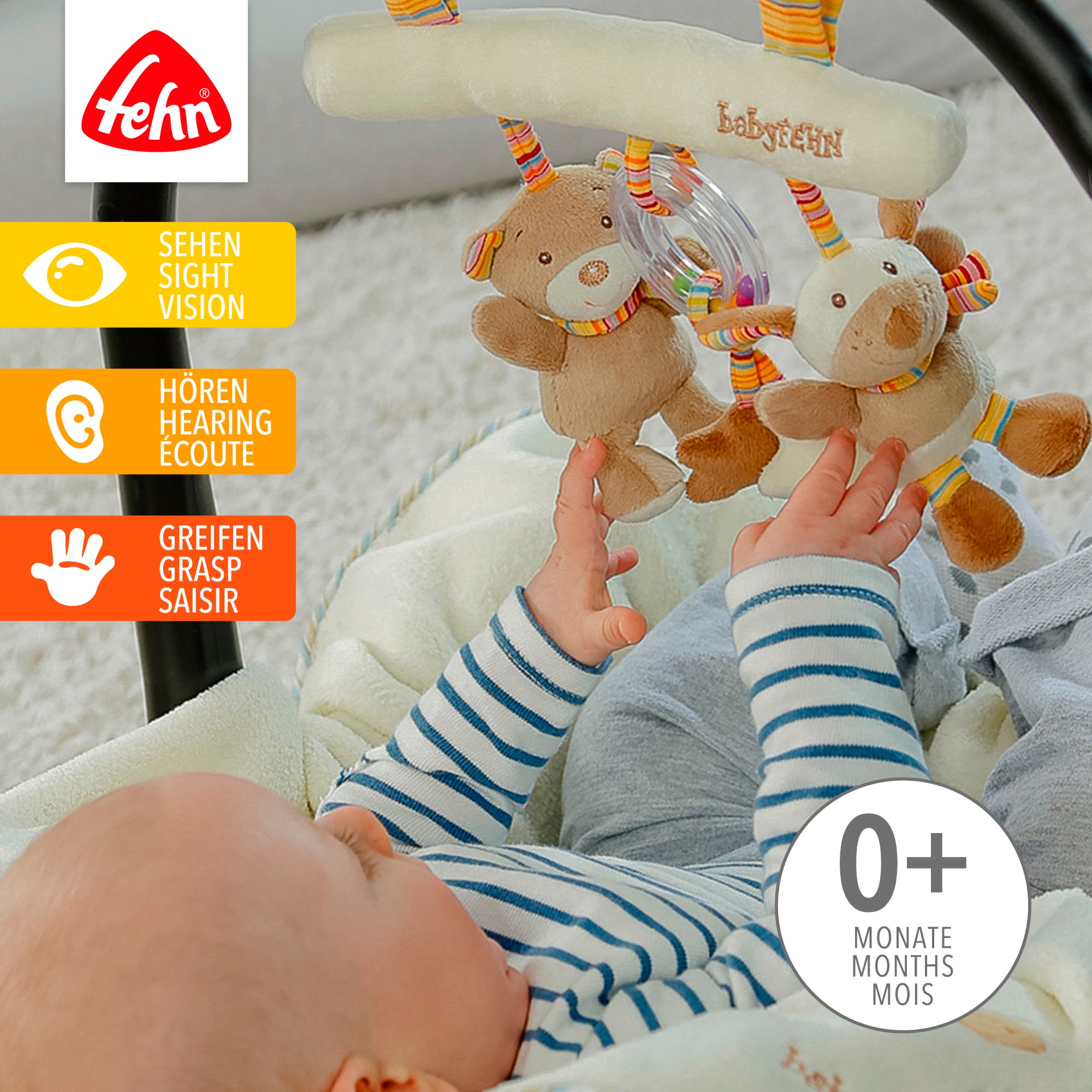 Fehn Greifspielzeug »Rainbow, Activity-Trapez«, inklusive Befestigungsring