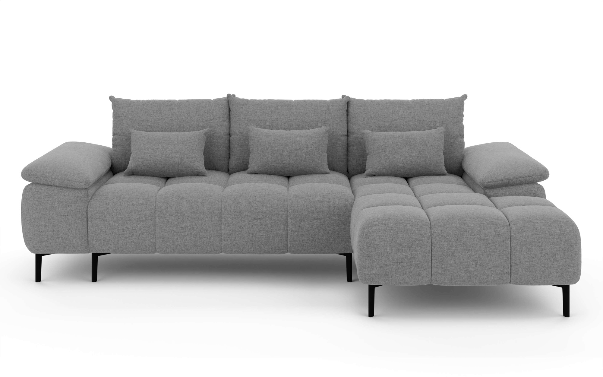 INOSIGN Ecksofa »DROMARA Schlafsofa mit Bettkasten, Maße: B/T/H 277/141/91 cm«, L-Form mit Recamiere rechts/links bestellbar, Wellenunterfederung