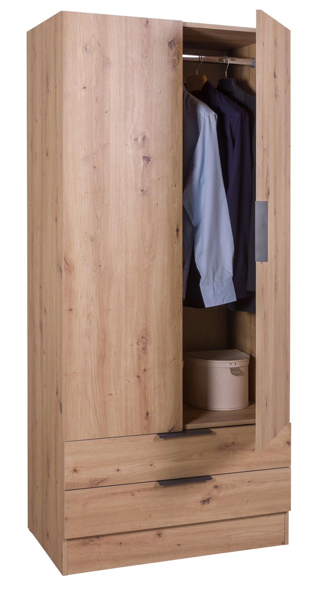 Composad Garderobenschrank »Espresso,Kleiderschrank, Raumsparschrank, Multifunktionsschrank«, (1 St.), mit 2 Türen und 2 Schubladen