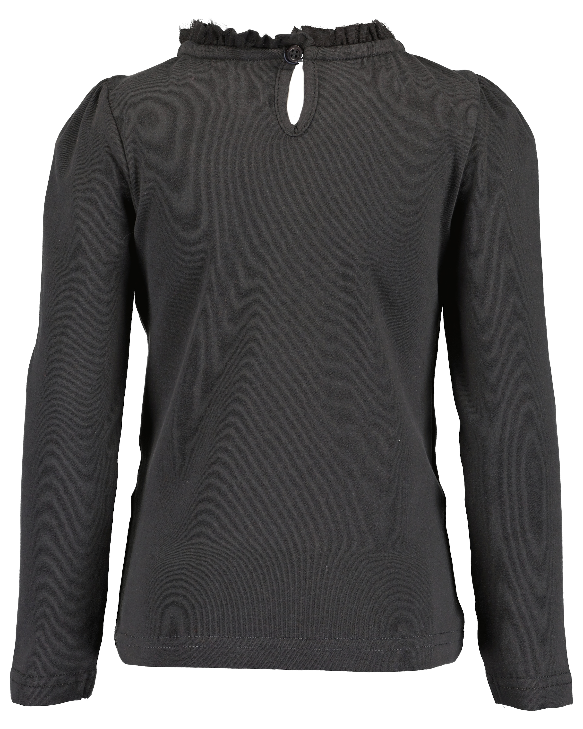 Blue Seven Langarmshirt, mit schmalem Tüll-Stehkragen und dezent geraffte Puffärmel