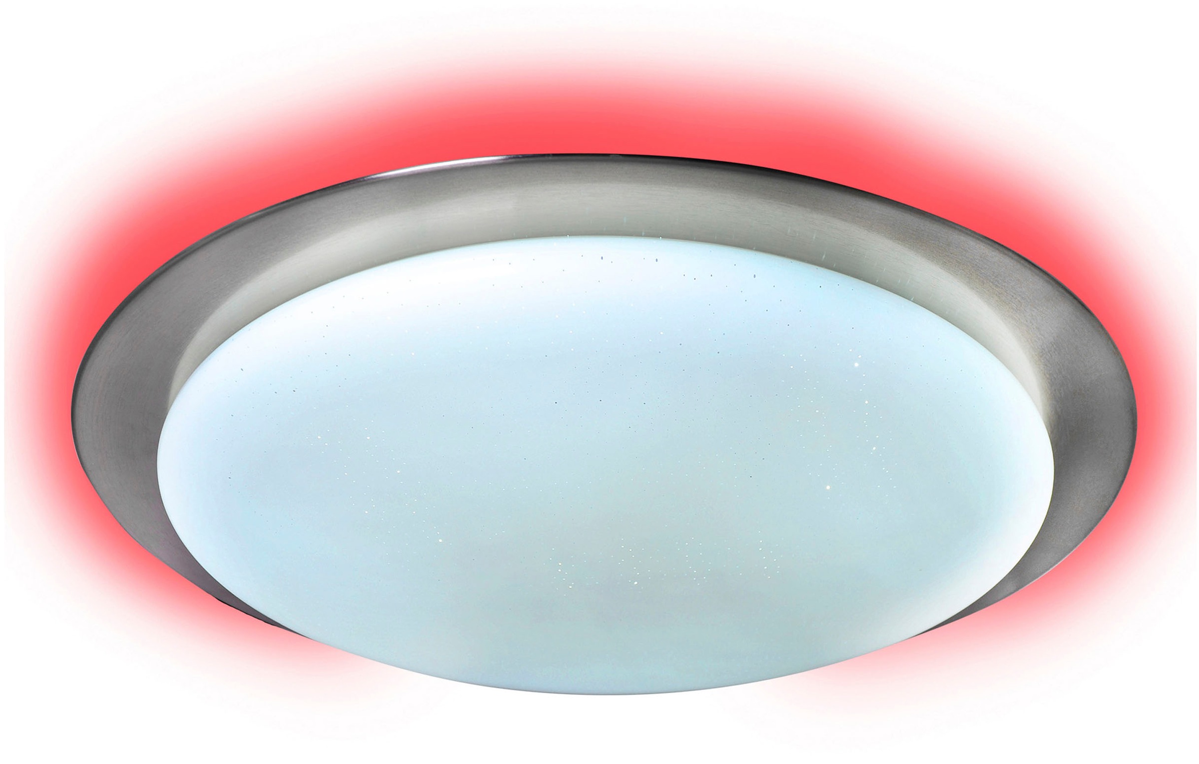 näve LED Deckenleuchte »Triest« LED-Modul 1 Stk. warmweiß - kaltweiß Schirm Kristalleffekt, Nachtlicht, CCT, RGB Rahmenbeleucht., dimmbar