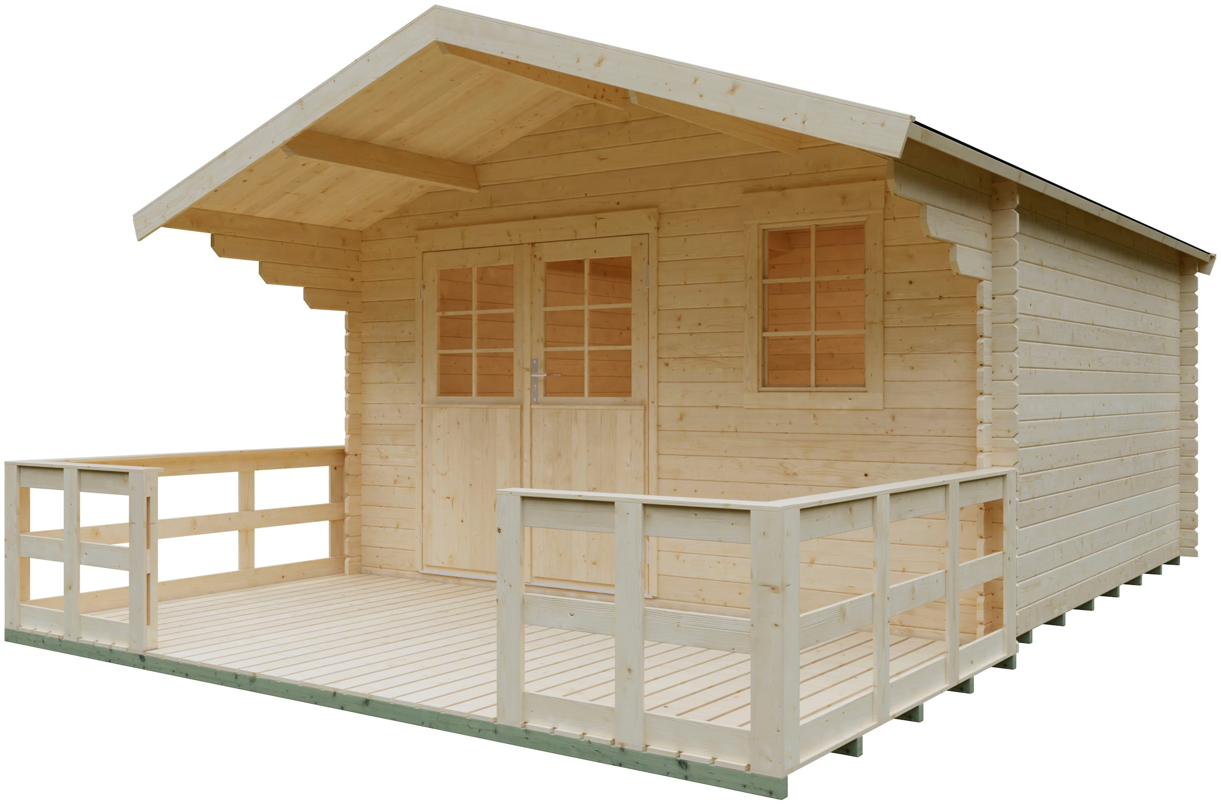 KONIFERA Gartenhaus »Kallenberg 3«, (Set), mit Vordach und Terrasse
