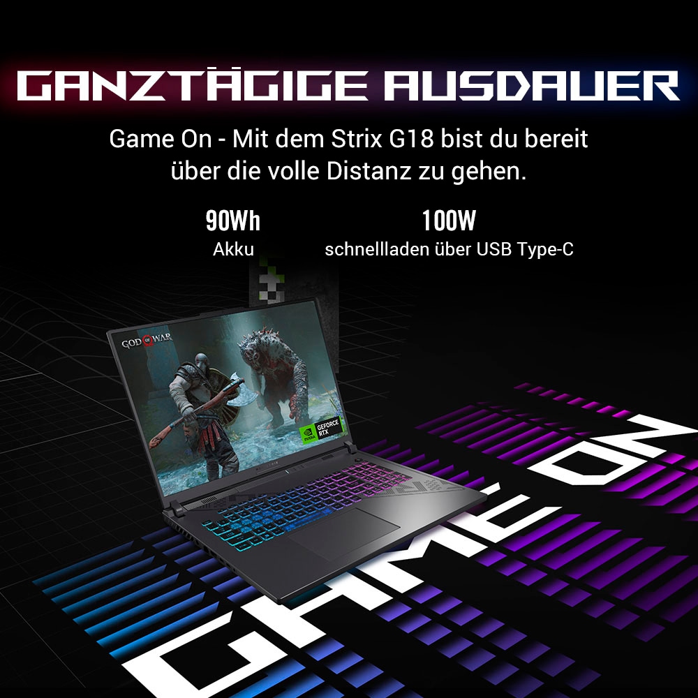 Asus Gaming-Notebook »ROG Strix G18 G814JIR-N6003W«, 45,7 cm, / 18 Zoll, Intel, Core i9, GeForce RTX 4070, 1000 GB SSD