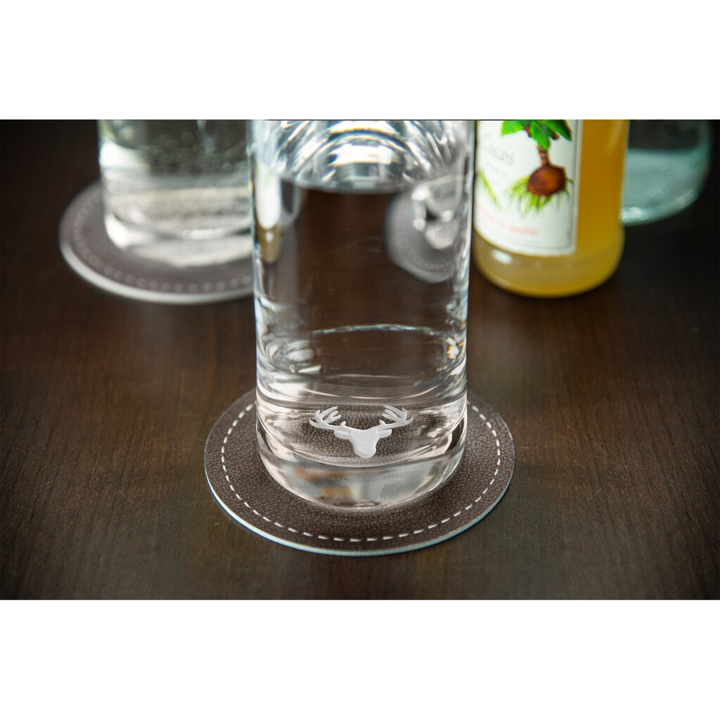 Contento Longdrinkglas, (Set, 4 tlg., 2 Longdrinkgläser und 2 Untersetzer)