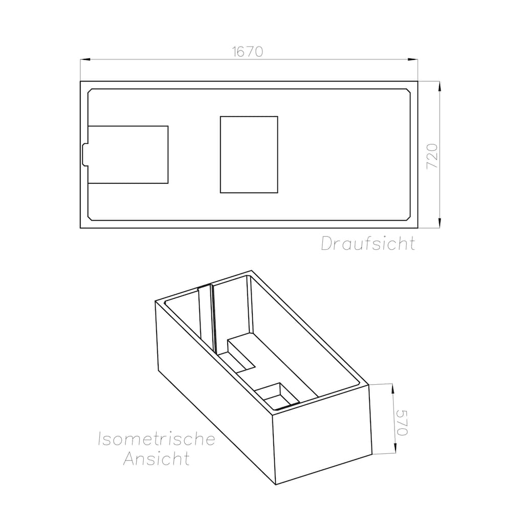 OTTOFOND Badewanne »Set Körpferformbadewanne«, (3 tlg.)