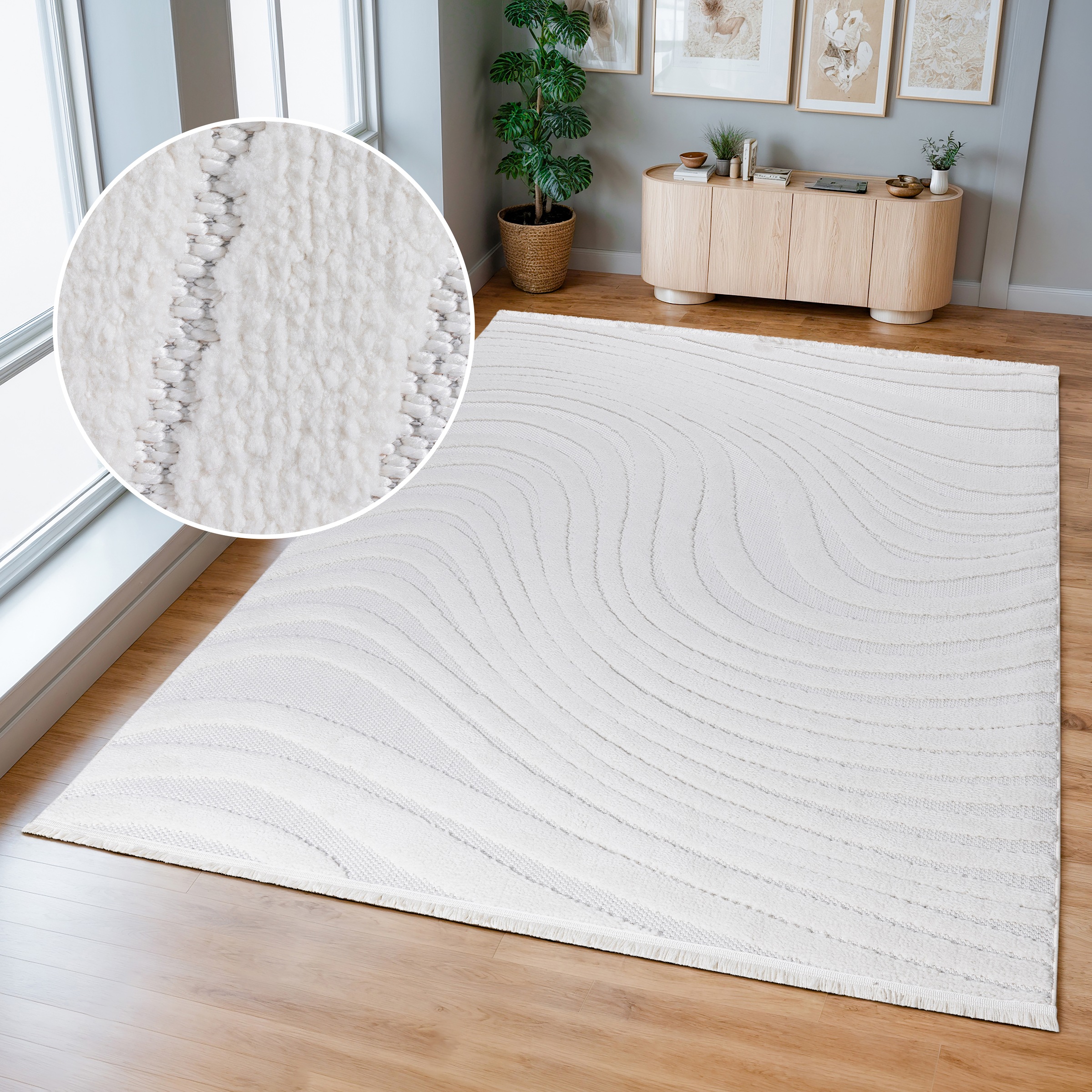 OTTO home Teppich »Samelia mit Fransen, Balkon, Camping«, rechteckig, 6 mm günstig online kaufen