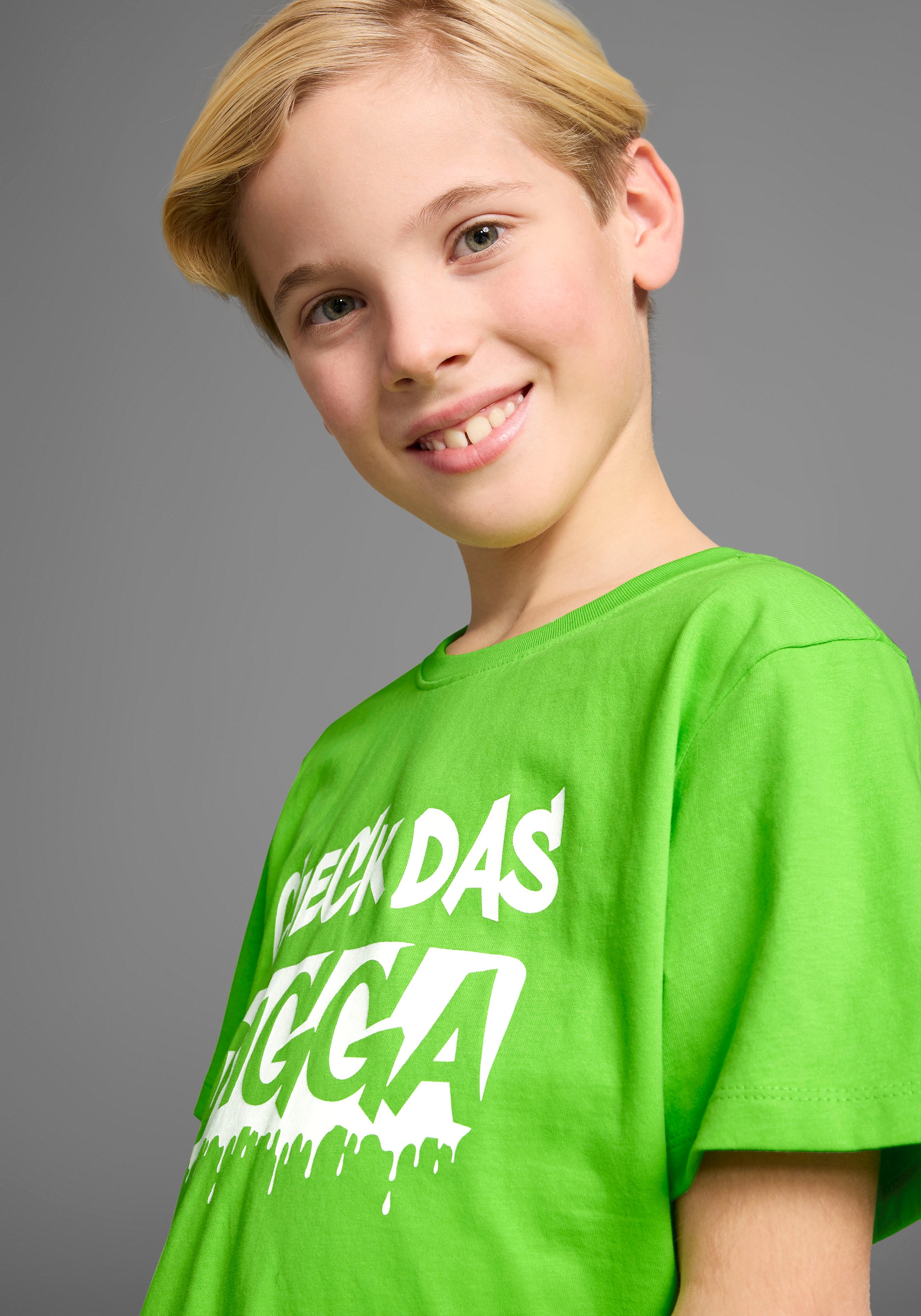 KIDSWORLD T-Shirt »Sprücheshirt: CHECK DAS DIGGA«, Kurzarm, Basic-Passform, bedruckt, Rundhalsausschnitt