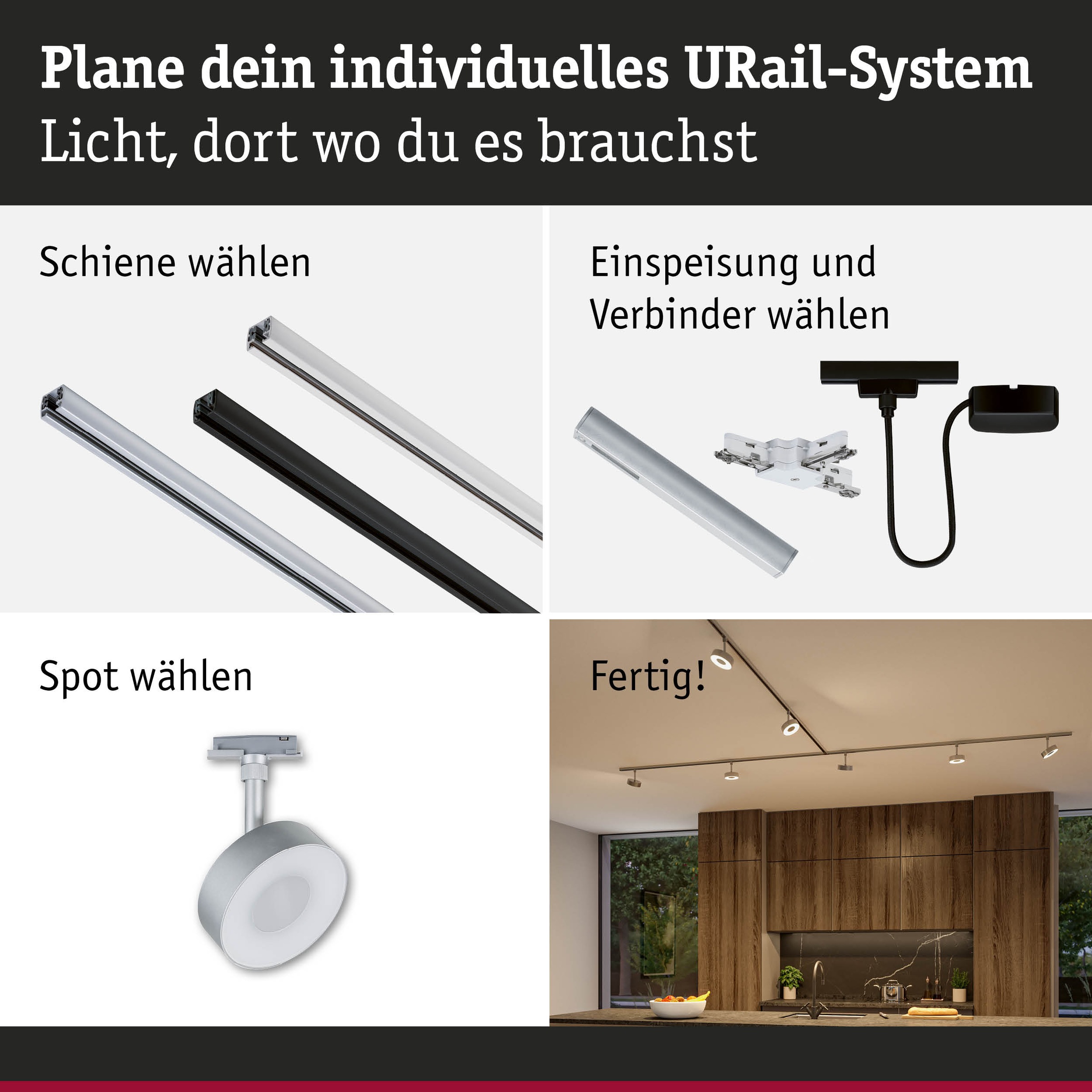 Paulmann Schienensystem-Leuchten »URail Spot Circle 1x5W 2700-4000K 230V« LED-Modul 1 Stk. Farbwechsler 3-Step-Dim