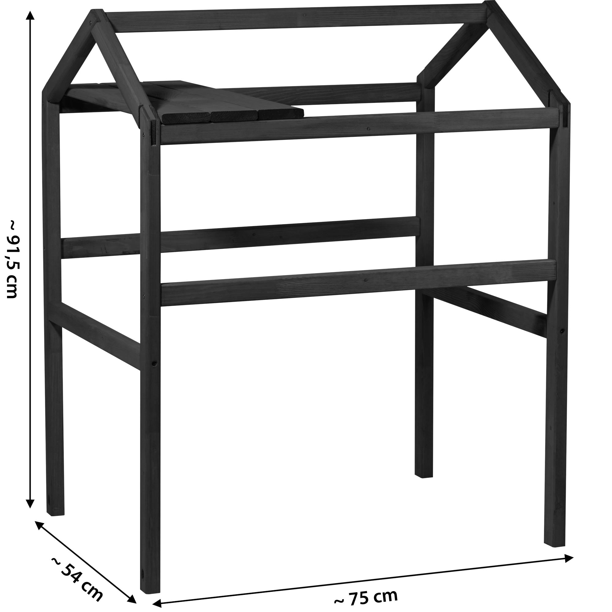 dobar Rankhilfe »Pflanzturm-Aufsatz für Hochbeet Kubus 2.0 mit Ablage, anthrazit« Außenmaße des Pflanzturm-Aufsatzes 74x54x89 cm (LxBxH)