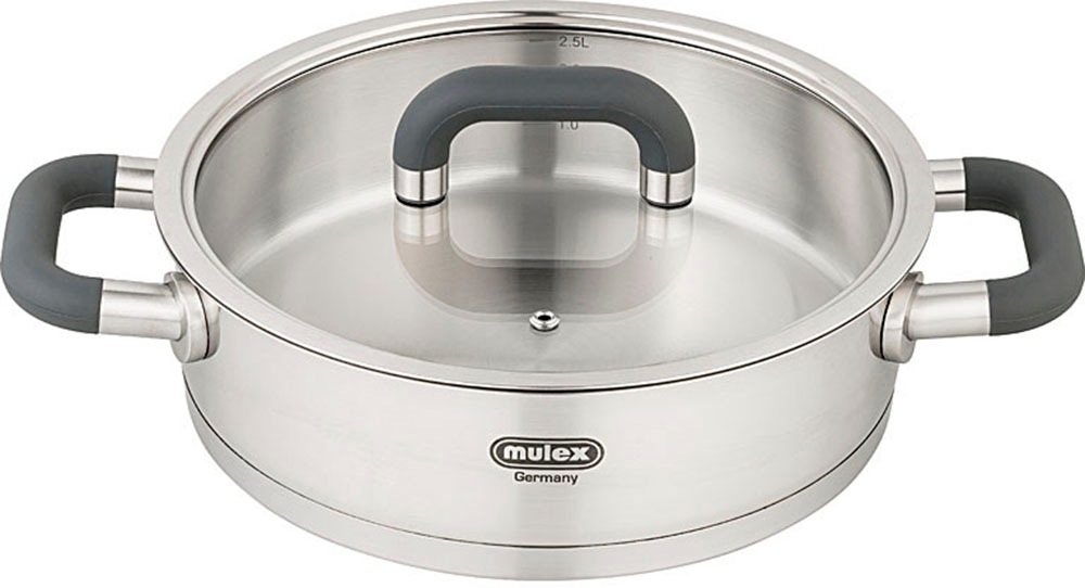 Mulex Servierpfanne »LUGANO«, Edelstahl 18/10, Glasdeckel, Schüttrand, Kaps günstig online kaufen
