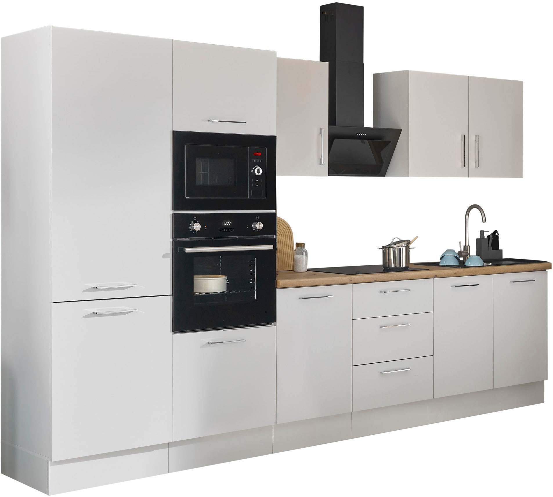 BASIC by Balculina Küchenzeile »Turin«, Breite 330 cm, wahlweise mit E-Geräten