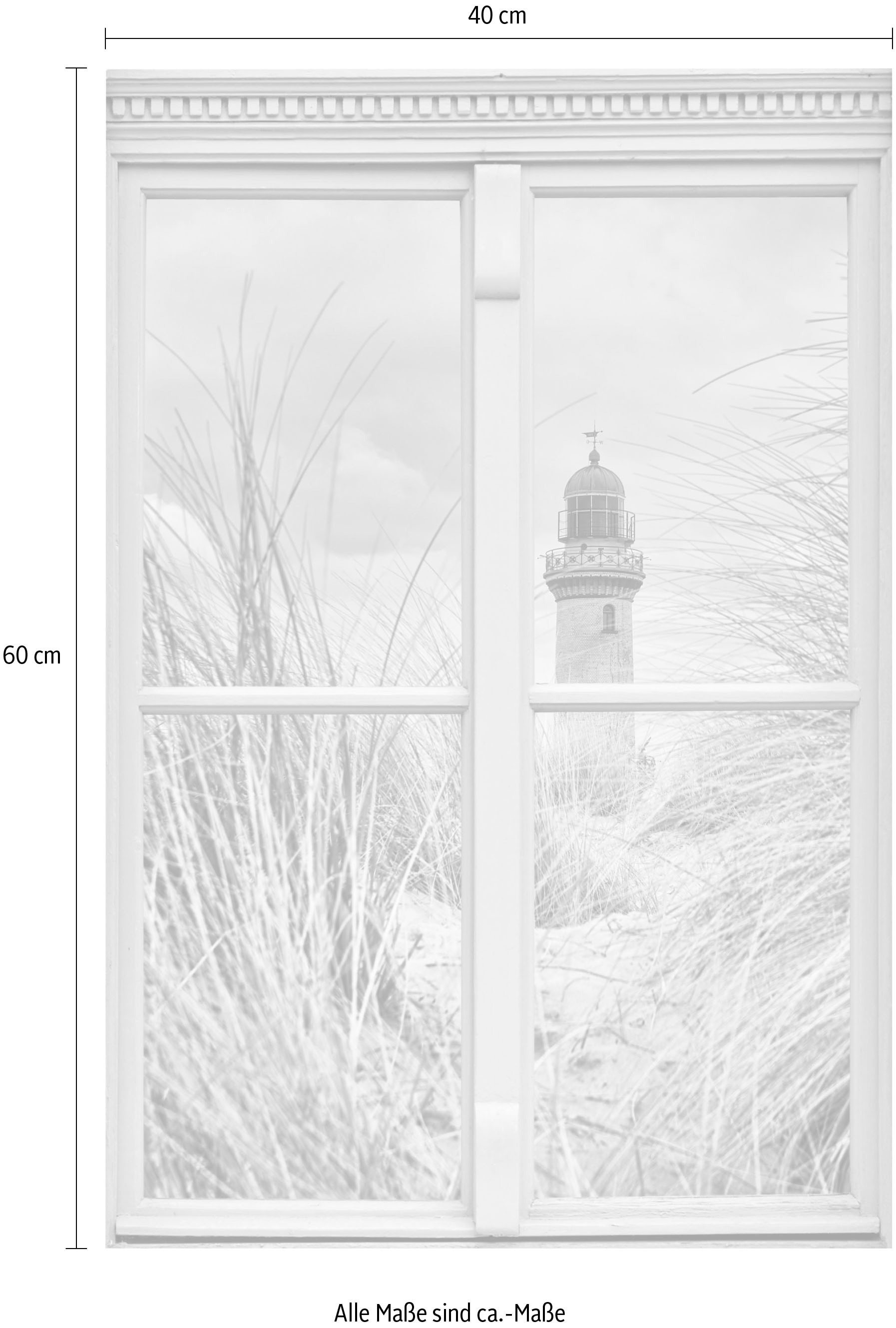 queence Wandsticker »Leuchtturm«, Wandsticker, Wandbild, selbstklebend, 3D, Fenster