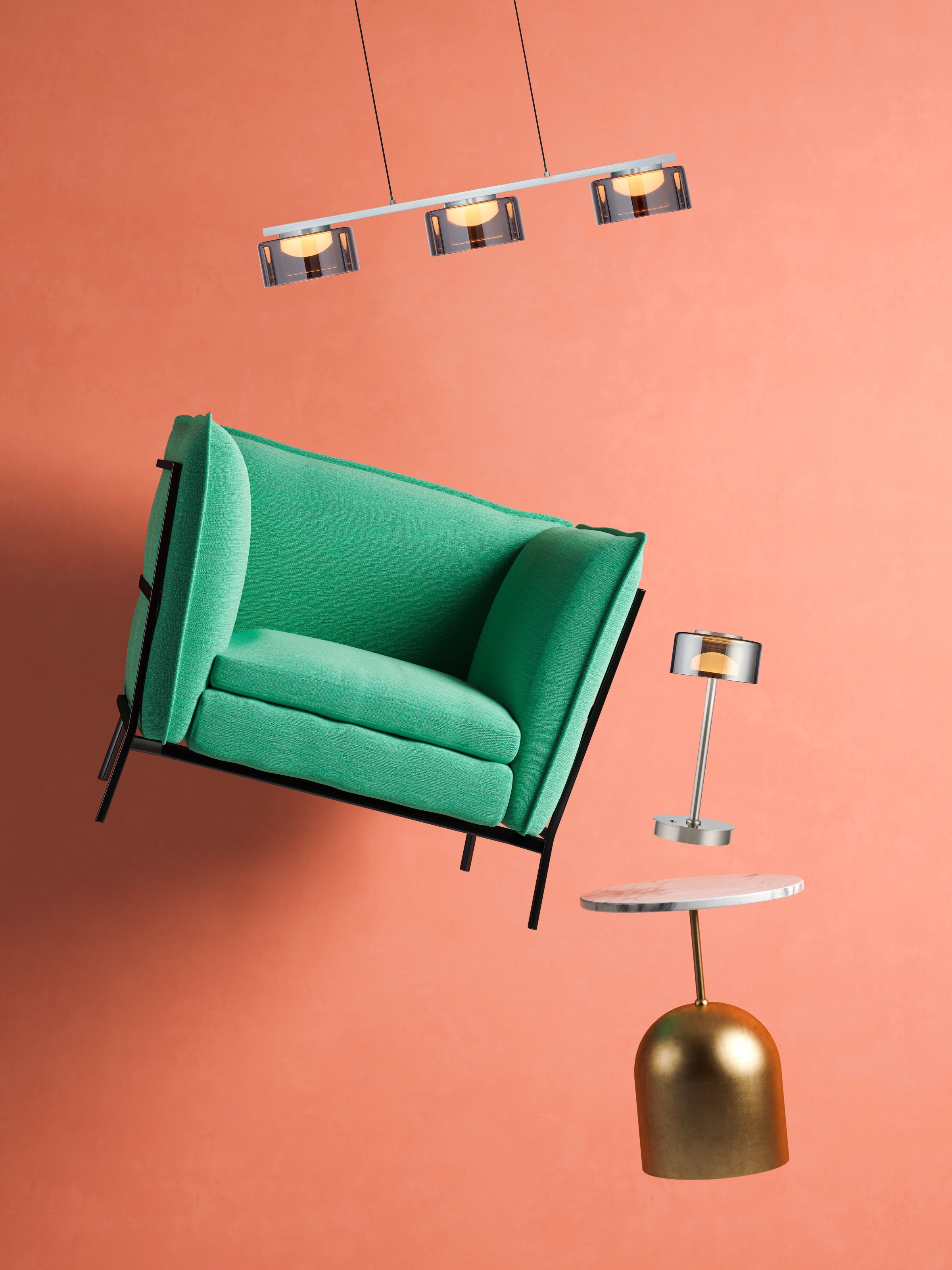 HELL höllisch gutes Licht LED Pendelleuchte »DUNE« LED-Modul 1 Stk. Extra-Warmweiß B-Link Fernbedienung, Dim to warm, Stufenlos höhenverstellbar