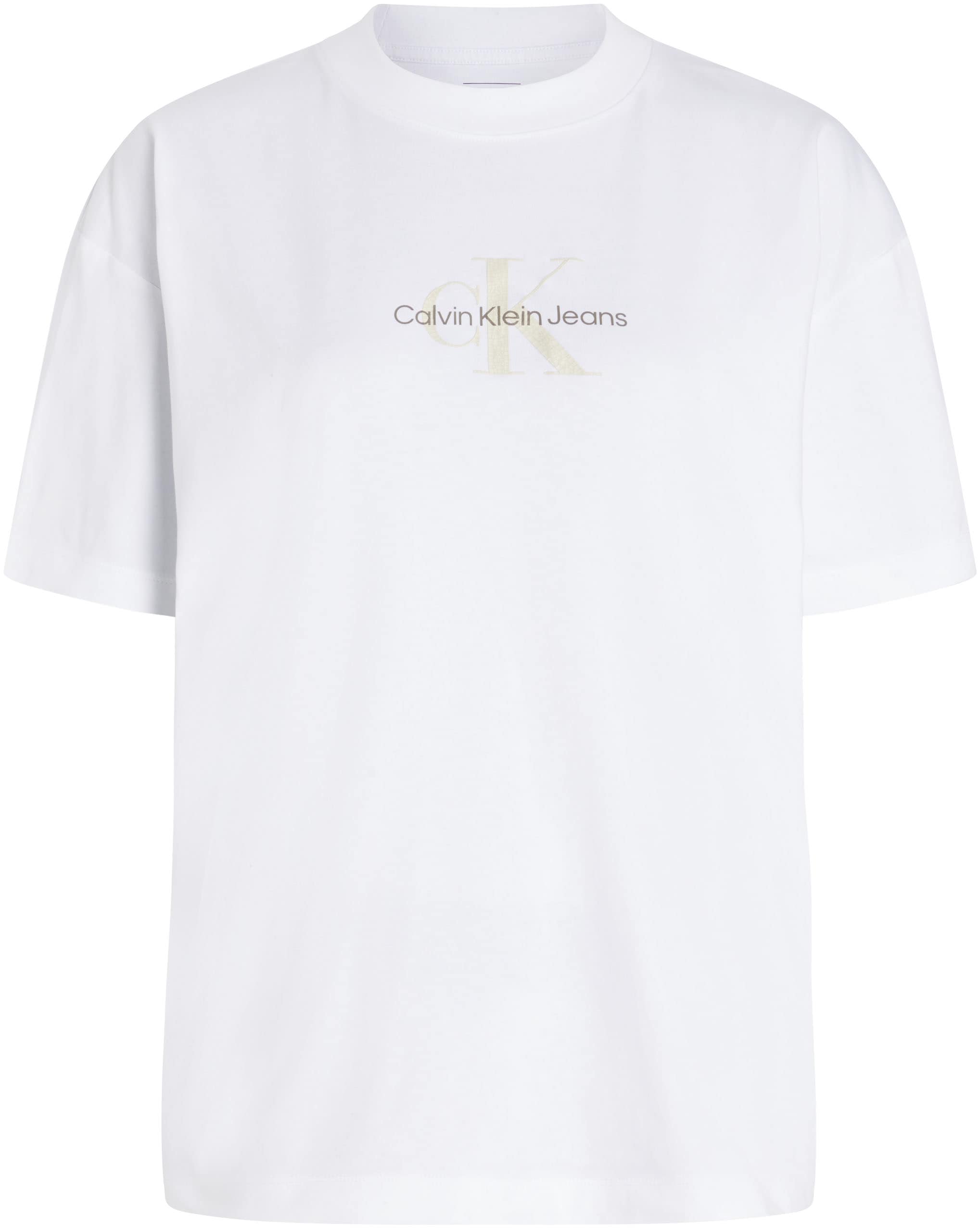 Calvin Klein Jeans T-Shirt »TEXTURED MONOLOGO BOYFRIEND TEE«, mit Logodruck