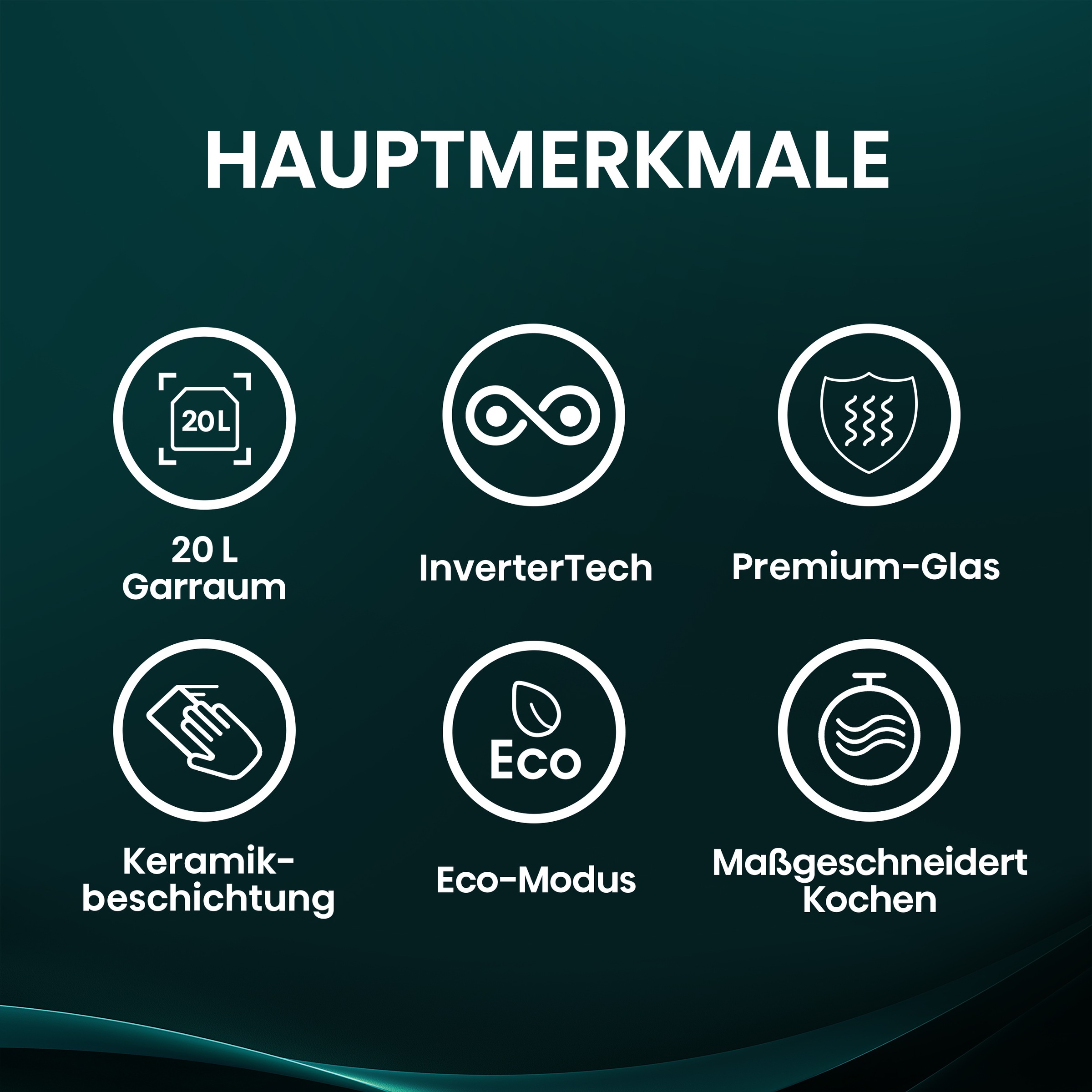 Hisense Mikrowelle »H20MOBS4I«, Mikrowelle, 1050 W, Inverter Technologie