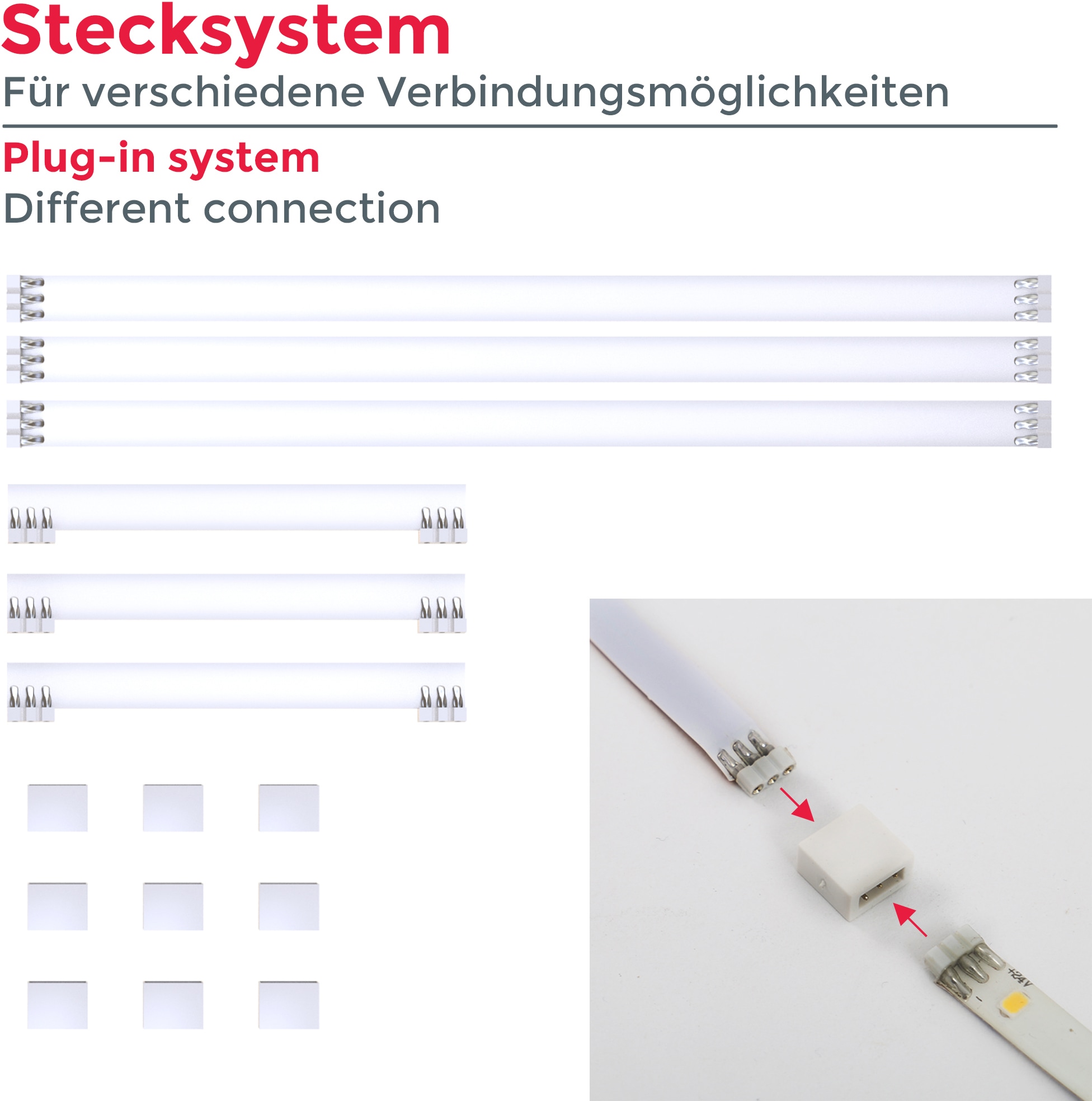 »Lacerta«, LED im 2m Set LED-Streifen %Sale 4 jetzt B.K.Licht Verbinder Streifen Band inkl. Unterbauleuchte