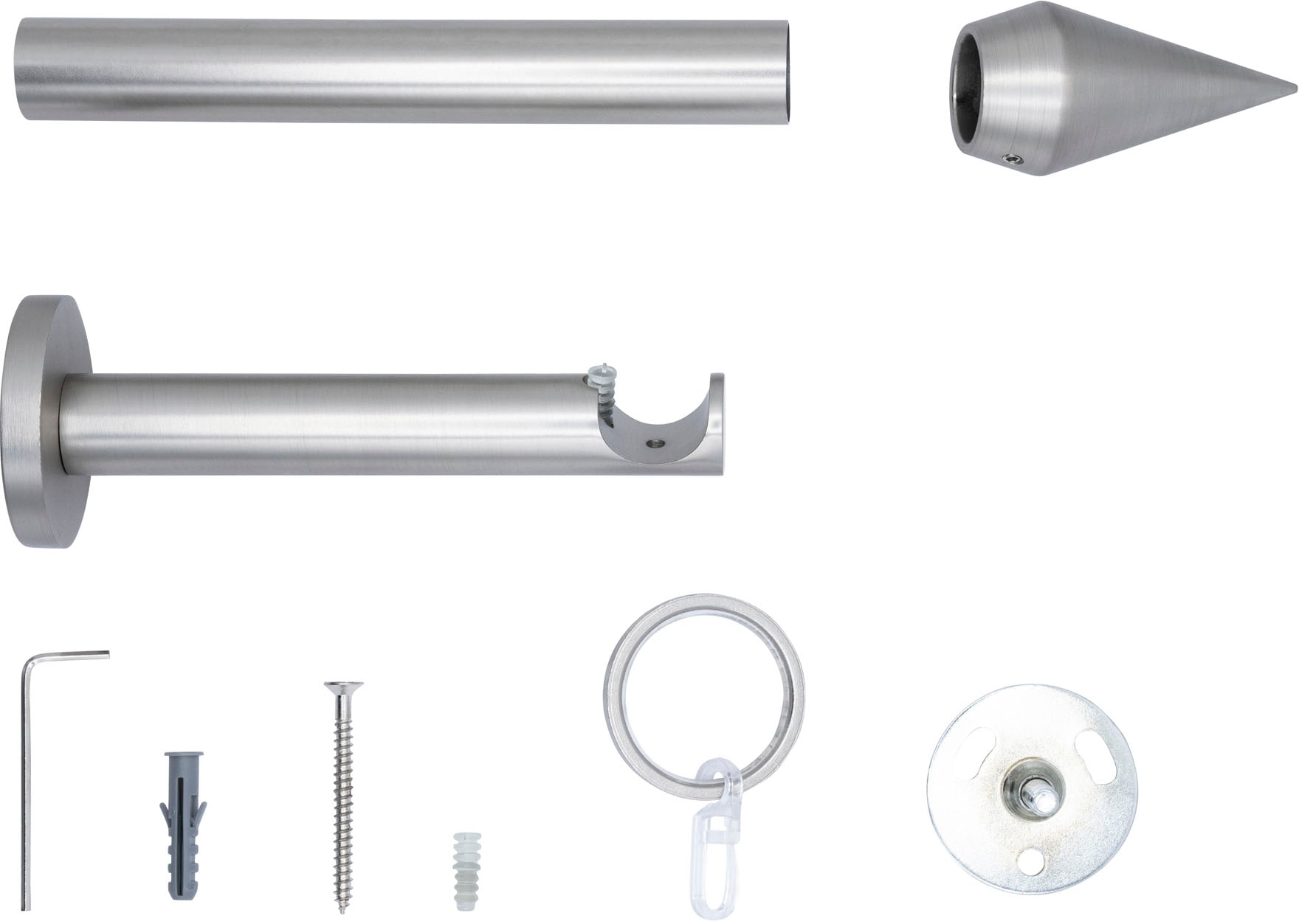 mydeco Gardinenstange »20mm Point Wandträger 12 cm« 1 läufig-läufig Fixmaß