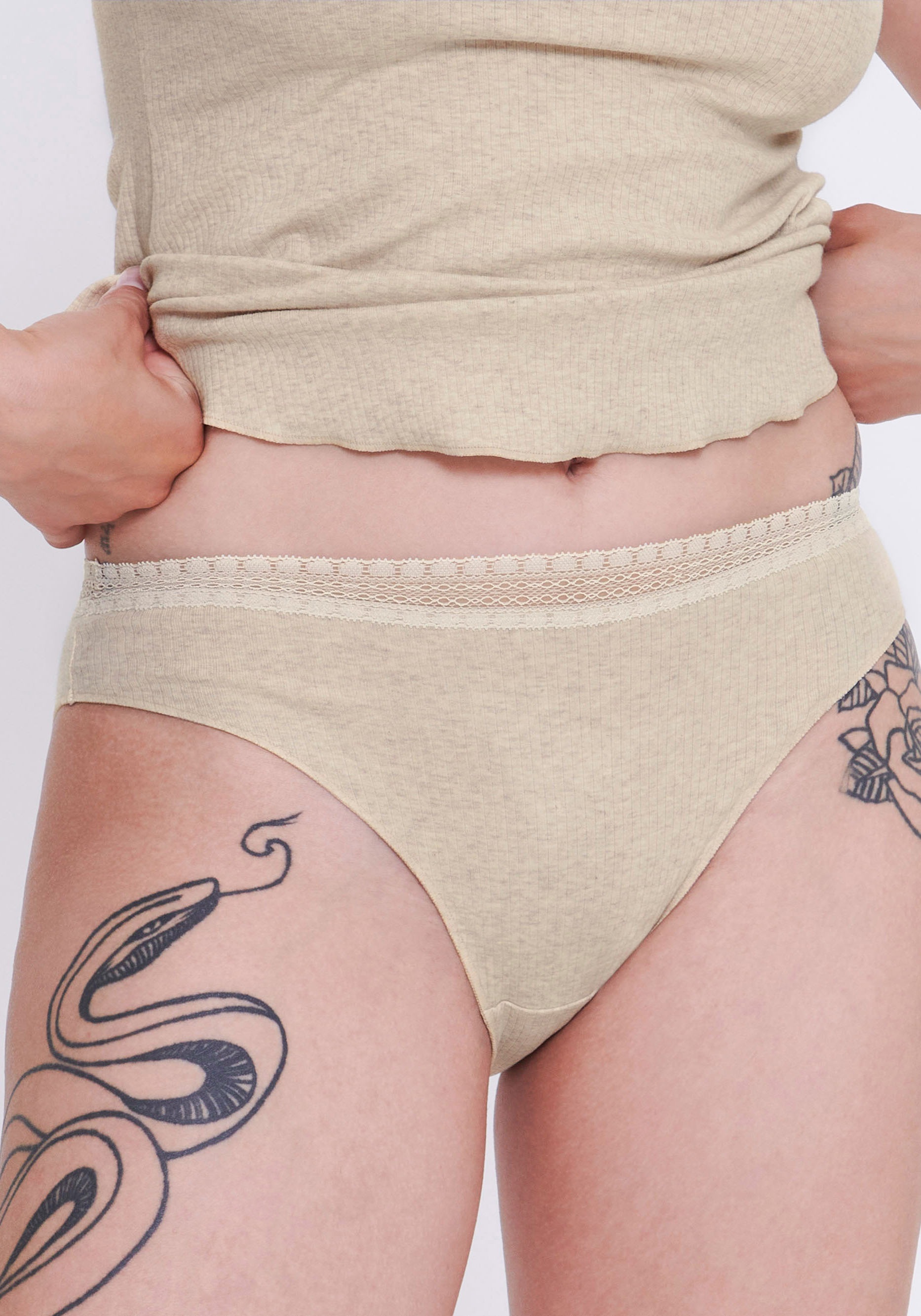 sloggi Slip »GO Ribbed R Tai C2P«, (2er Pack), weiche Rippware mit Spitzenbesatz