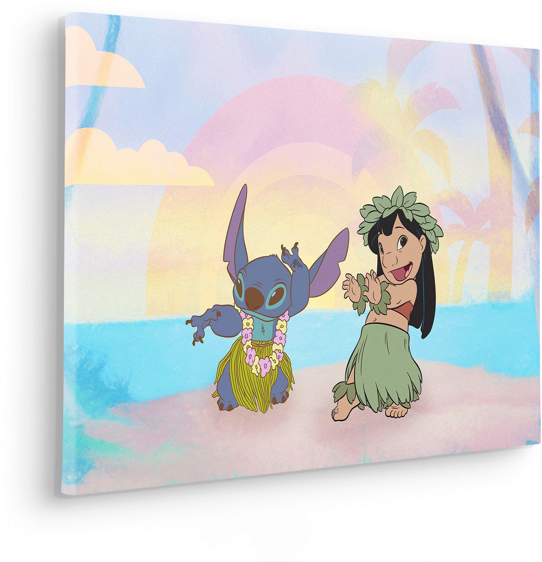 Komar Leinwandbild »Lilo and Stitch Dancing - Größe 60 x 40 cm«, Disney, (1 St., 60 x 40 cm (Breite x Höhe), Keilrahmenbild mit Echtholzrahmen, Kinderzimmer