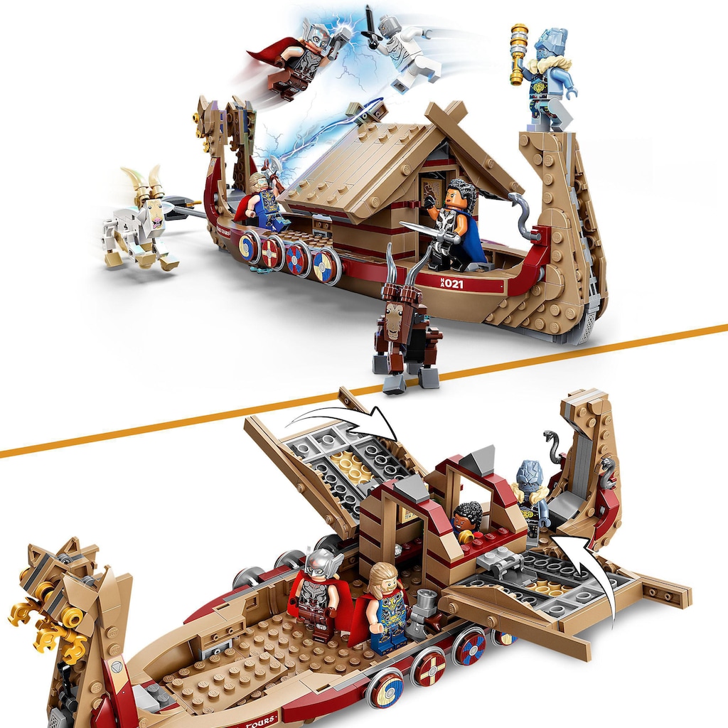 LEGO® Konstruktionsspielsteine »Das Ziegenboot (76208), LEGO® Marvel«, (564 St.)