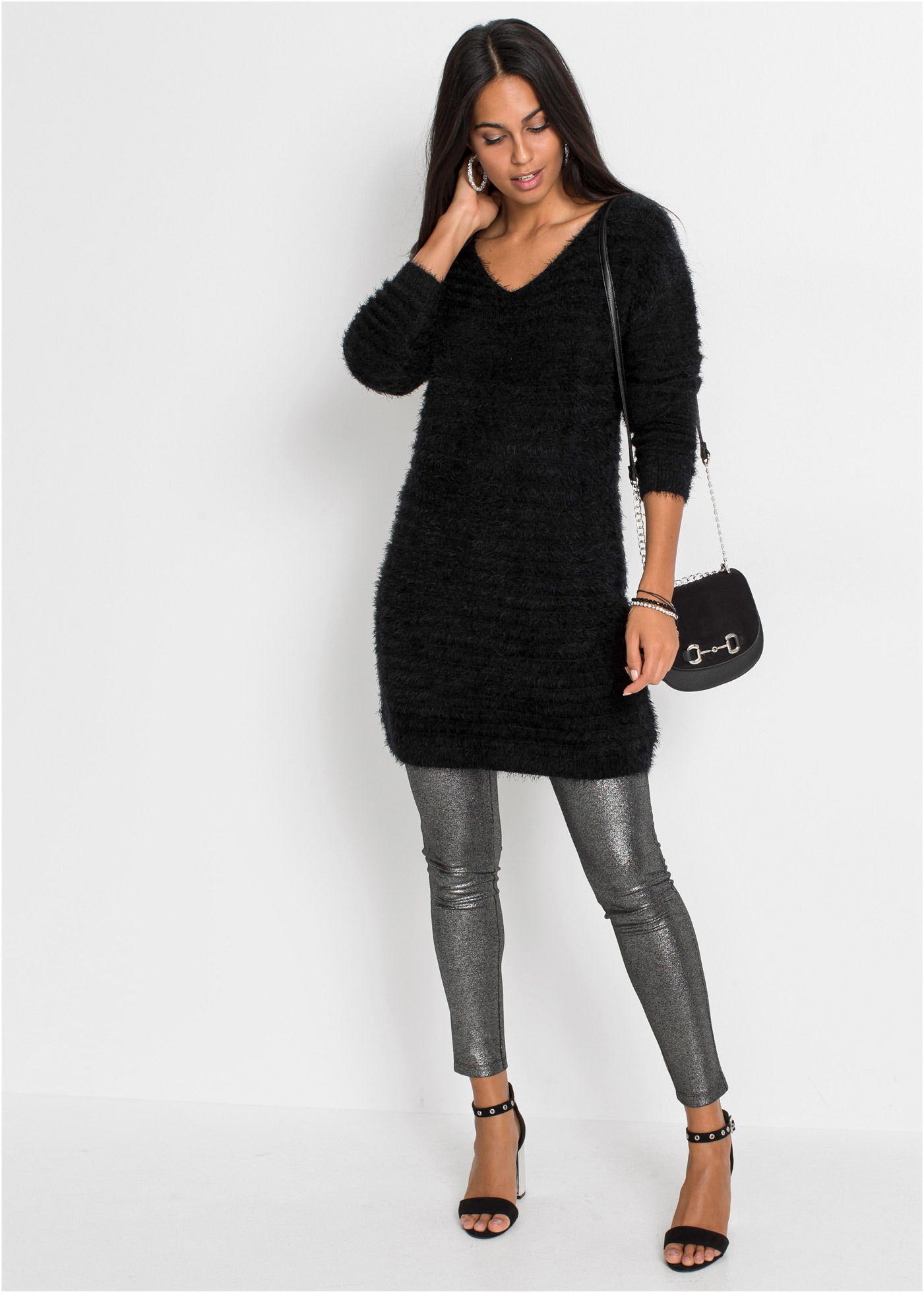 bonprix Longpullover »Flauschiger Long-Pullover« Flauschiger Long-Pullover