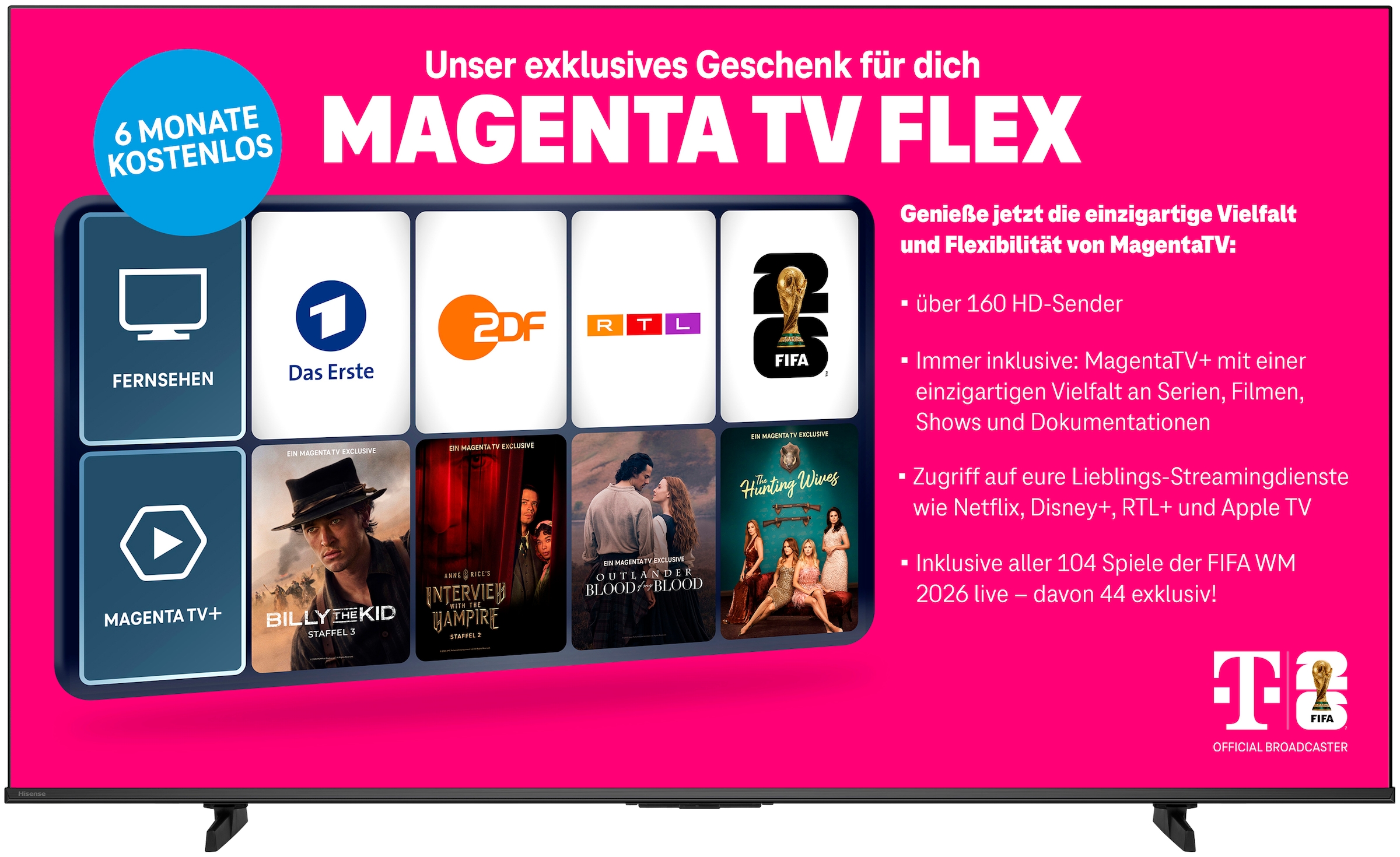 Hisense QLED-Fernseher »50E7S PRO« 126 cm/50 ″ Smart-TV