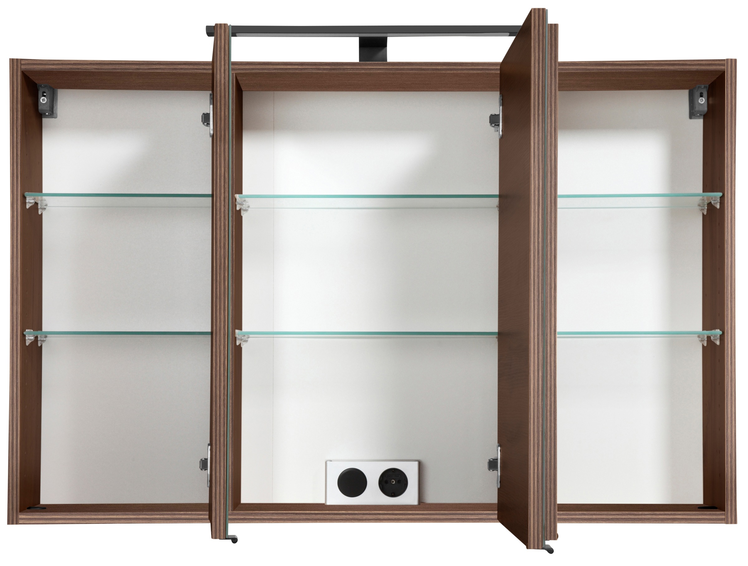 welltime Spiegelschrank »Trento, verschiedene Ausführungen und Farben«, Breite 100 cm, mit 3D-Effekt, Spiegeltüren, Inklusive LED-Beleuchtung