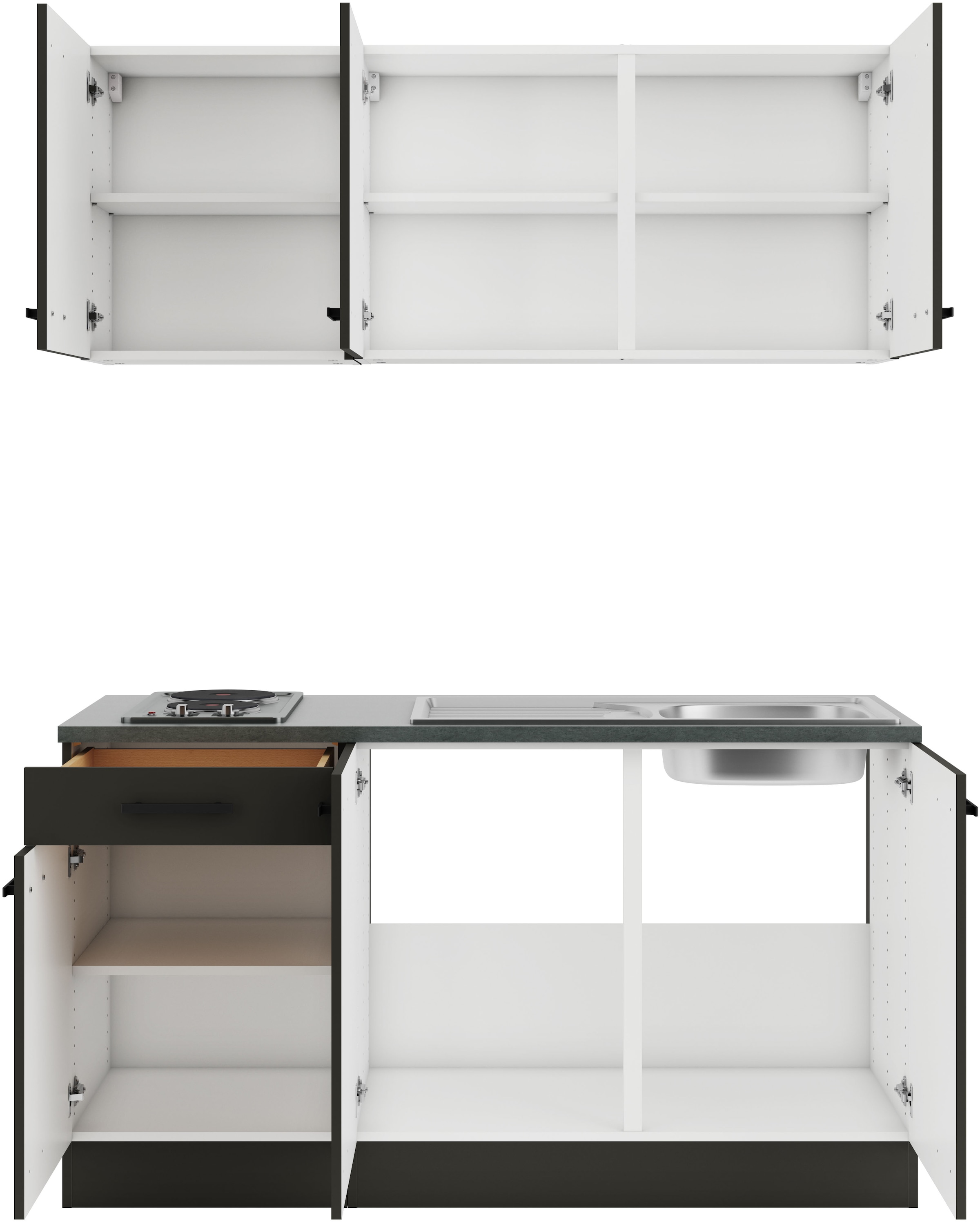 OPTIFIT Pantryküche »Palma«, Breite 150 cm, wahlweise mit Unterbaukühlschrank oder Kochfeld