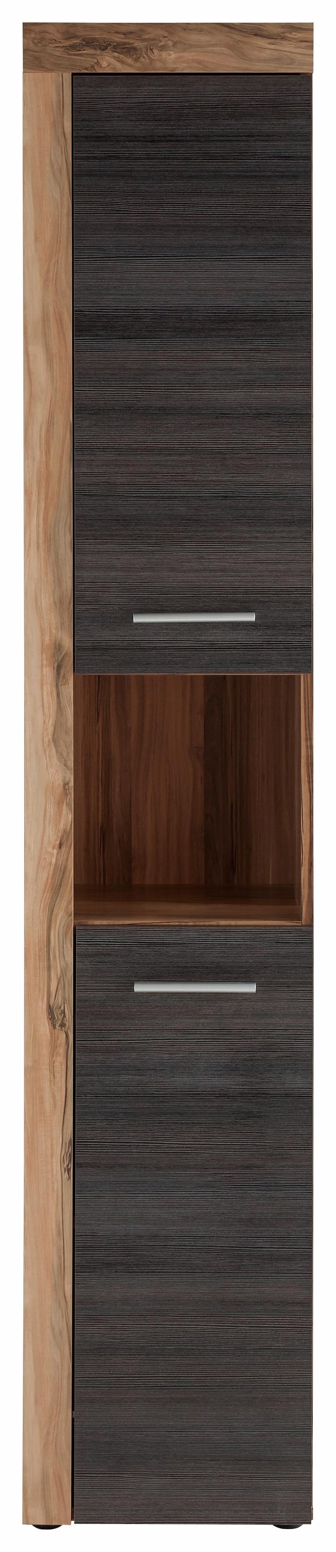 welltime Hochschrank »Carcassonne«, Badschrank mit Rahmenoptik in Holztönen - Maße (B/T/H) 36/31/184 cm