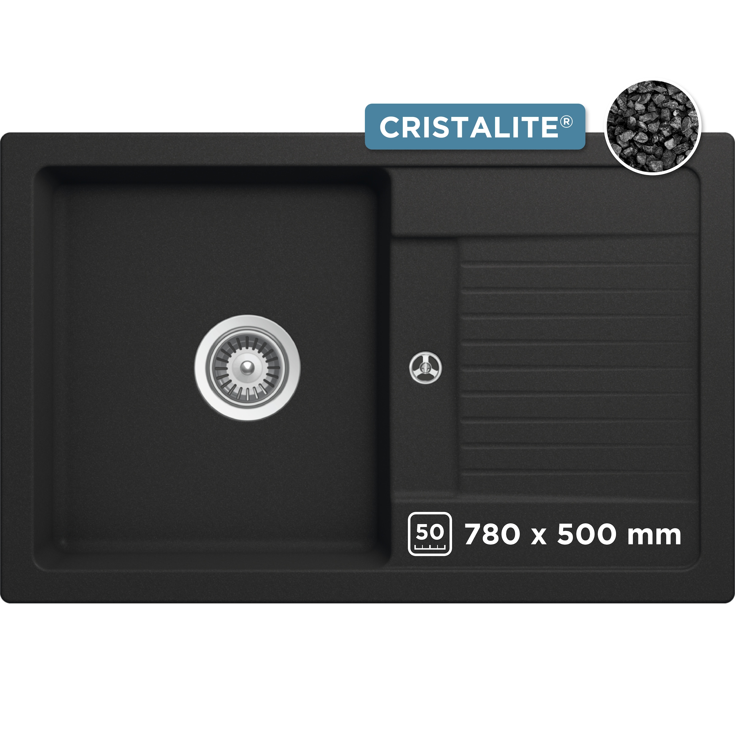 Schock Granitspüle »Lima D-100S« 78/50 cm, Auflagespüle