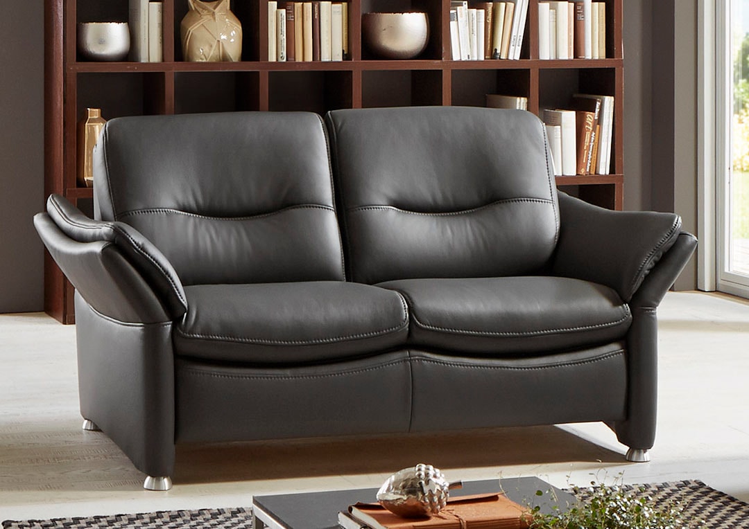HUKLA 2-Sitzer »HU-SF15058 Ledersofa, Breite 164 cm«, hochwertiges Glattleder, optional mit Kopfstütze