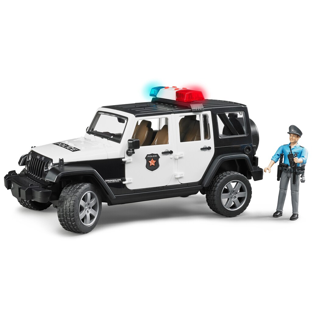 Bruder® Spielzeug-Polizei »Jeep Wrangler Polizeifahrzeug und Polizist«, (Set, 2 tlg.)