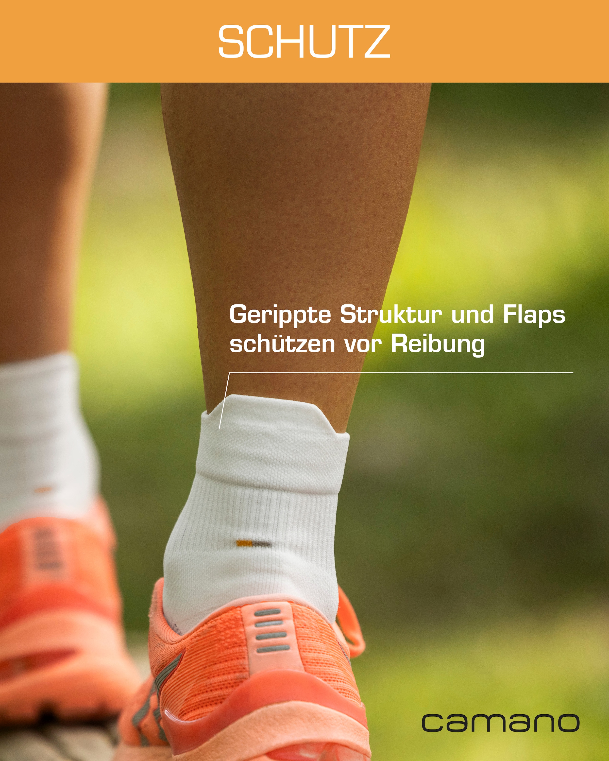 Camano Kurzsocken »function« 4 Stk. tlg. mit verstärkter Ferse und Spitze, Fußgewölbe-Stütze, gepolsterte Sohle