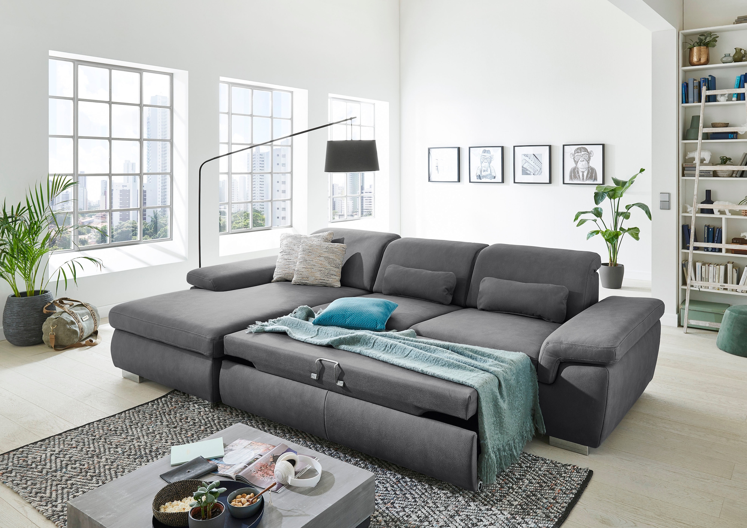 Die PlanBar Ecksofa »MP-IN17041 L-Form«, mit Sitztiefenverstellung, optional Kopfteilverstellung & Bettfunktion