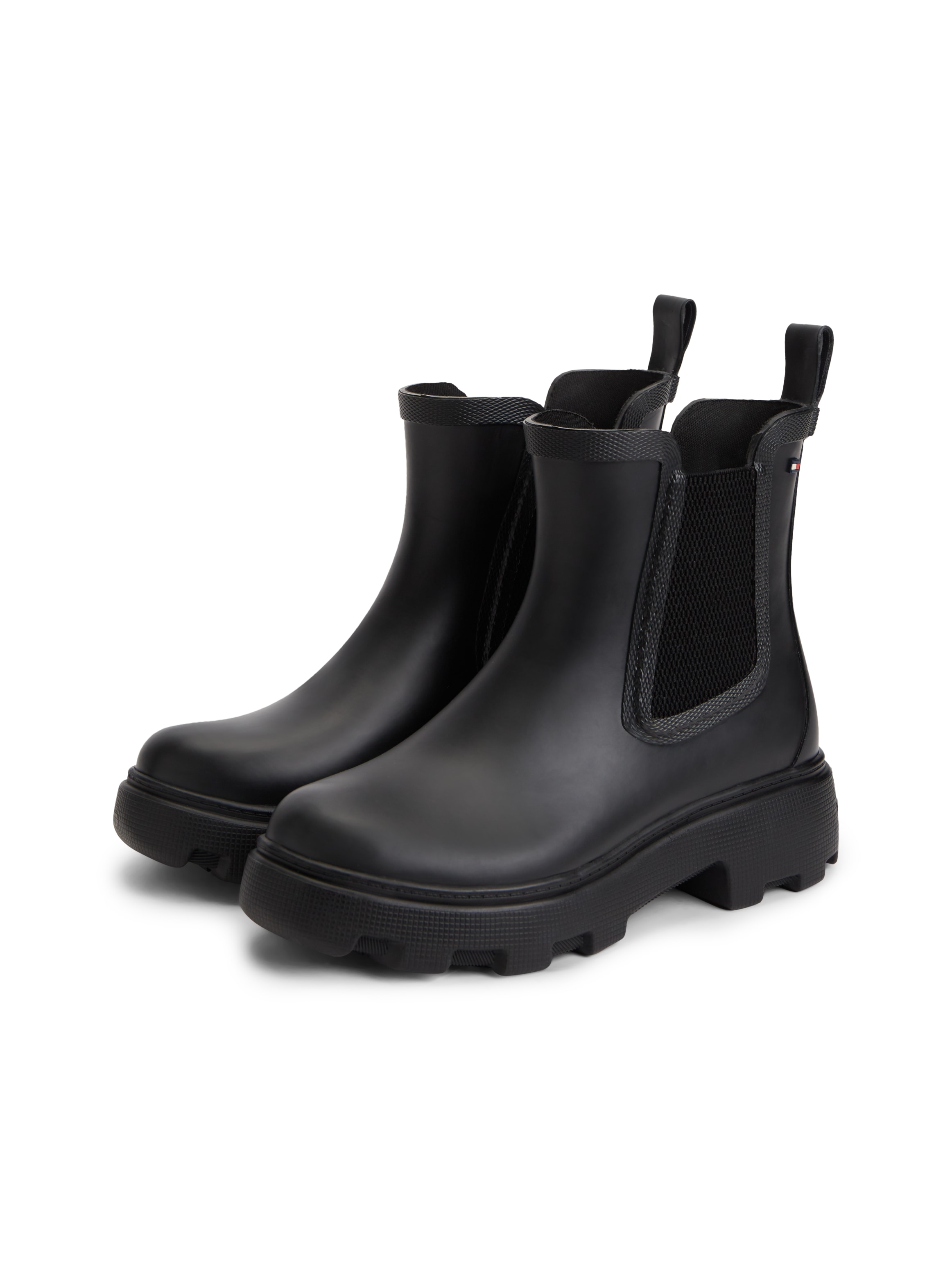 Tommy Hilfiger Chelseaboots »RUBBER FLAG CLEATED RAINBOOT«  Stiefelette, Rainboots mit beidseitigem Stretcheinsatz